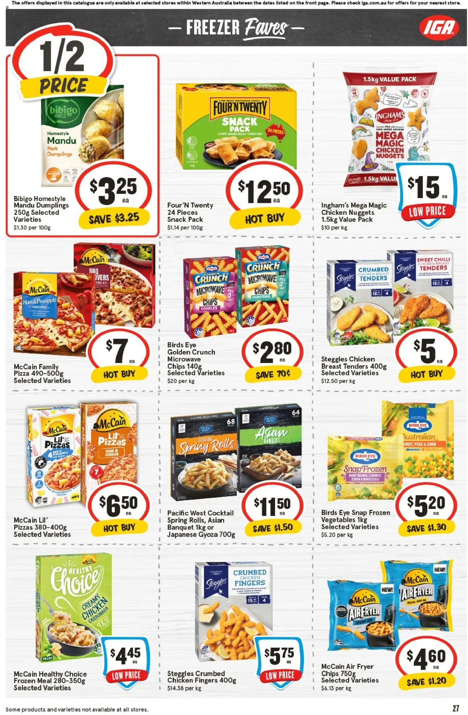IGA catalogue - valid from 05.11.2025 | Page: 27 | Products: Pizza, Pineapple, Chips, Freezer