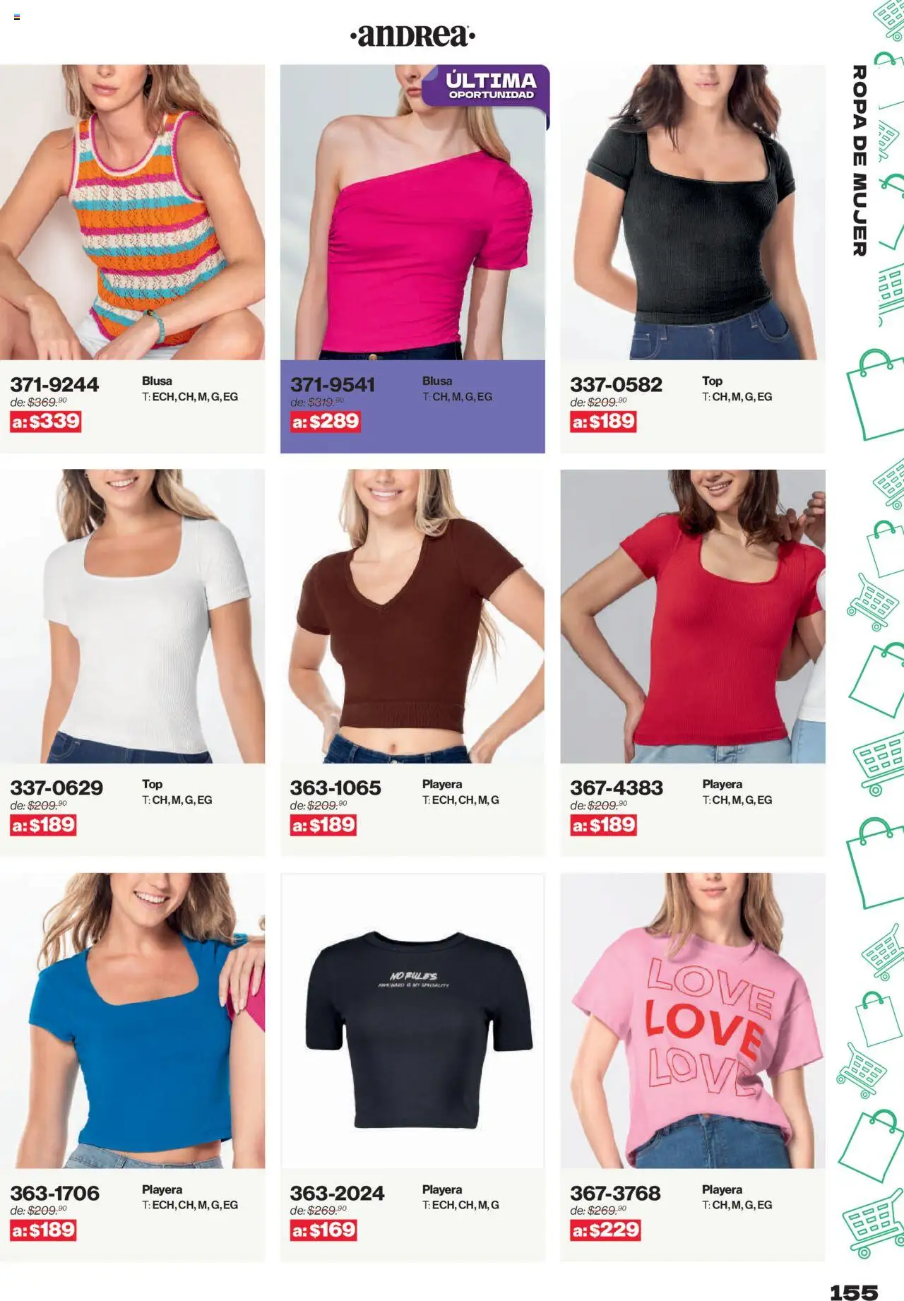 Nuevas ofertas de Andrea válidas en toda la República Mexicana desde el 10.08.2025. ¡Encuentra las mejores ofertas en Andrea - Catálogo Outlet! | Página: 155 | Productos: Blusa, Ropa, Playera