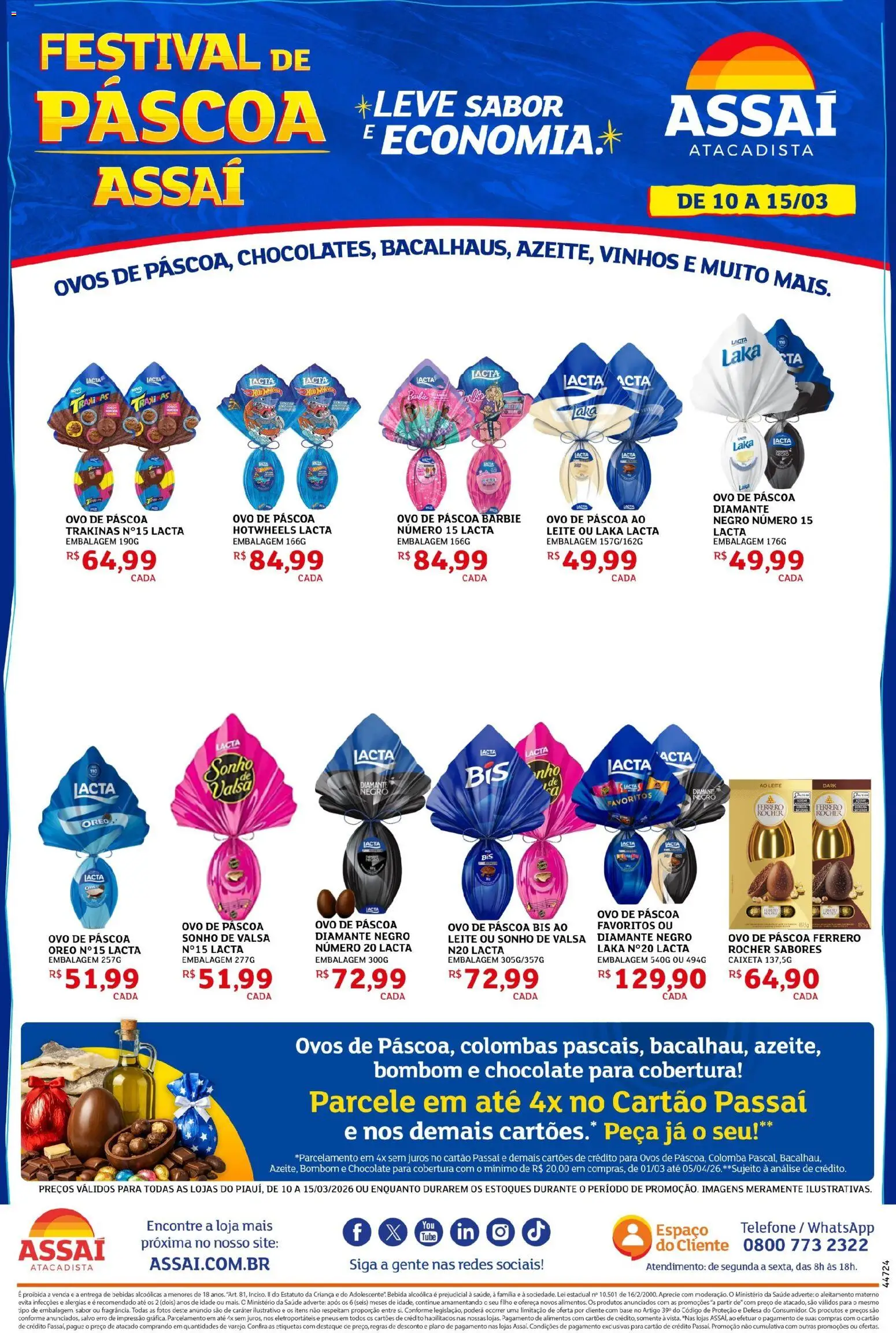 Assaí Atacadista Folheto - válido de 10.03.2026 | Página: 1 | Produtos: Ovos, Pneus, Base, Telefone
