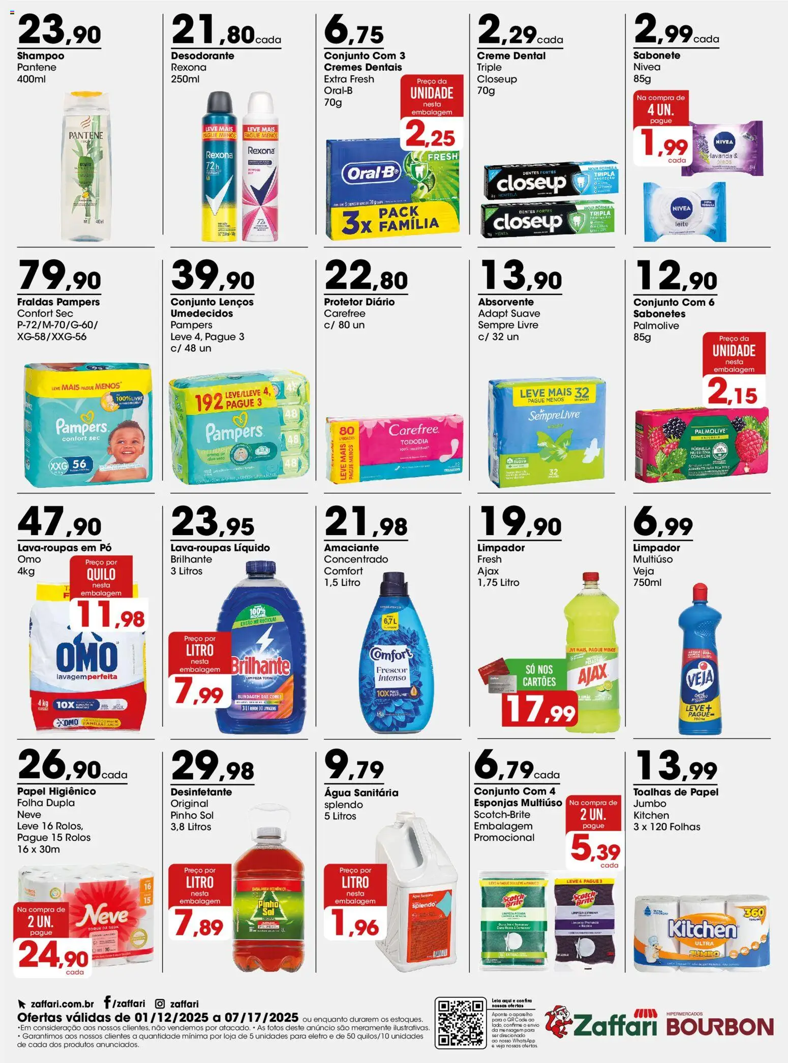 Zaffari Folheto - válido de 01.12.2025 | Página: 4 | Produtos: Bourbon, Sabonete, Sempre Livre, Amaciante