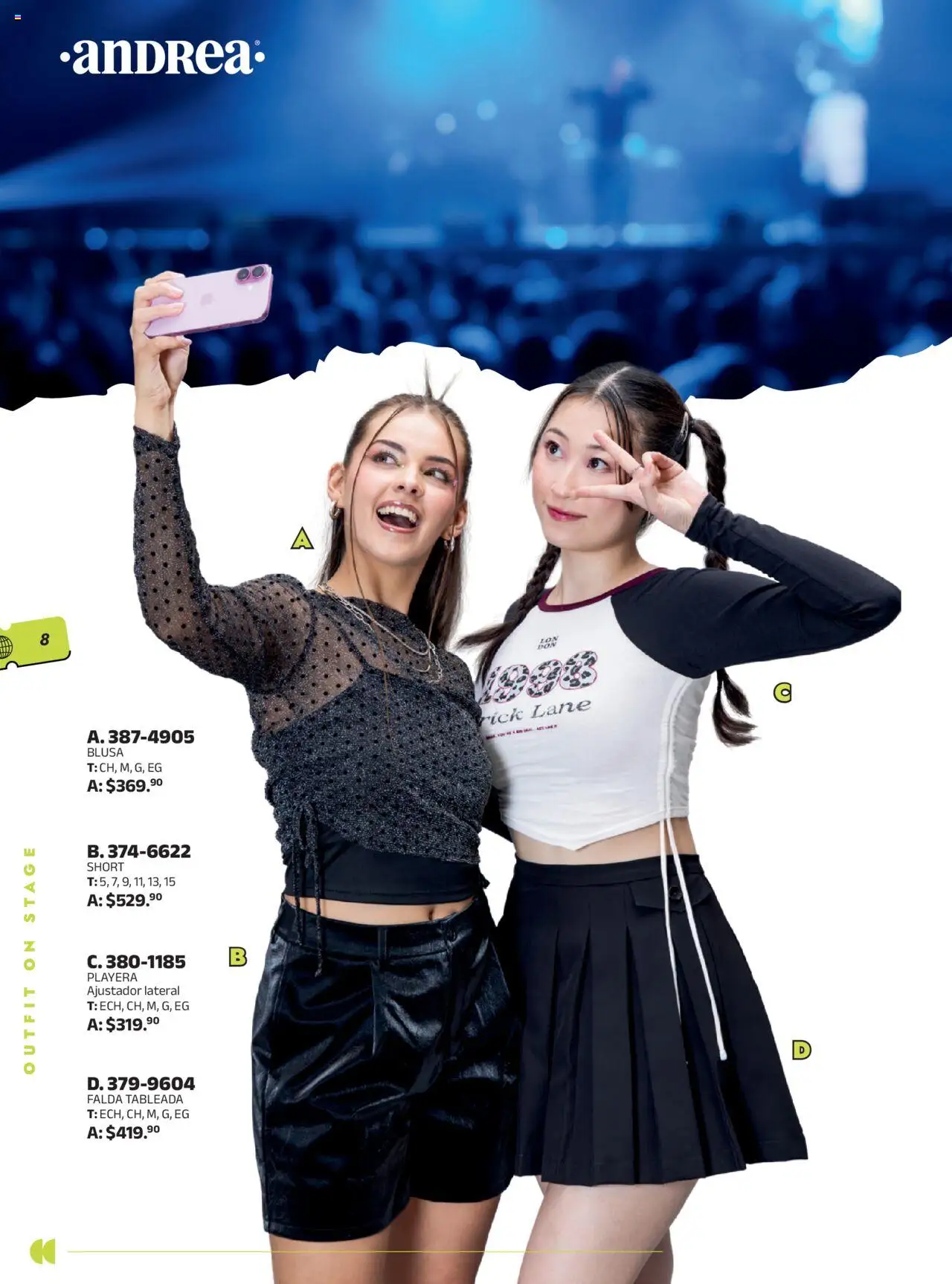 Nuevas ofertas de Andrea válidas en toda la República Mexicana desde el 28.09.2025. ¡Encuentra las mejores ofertas en Andrea - Catálogo Looks Festivales! | Página: 8 | Productos: Blusa, Playera, Falda, Short