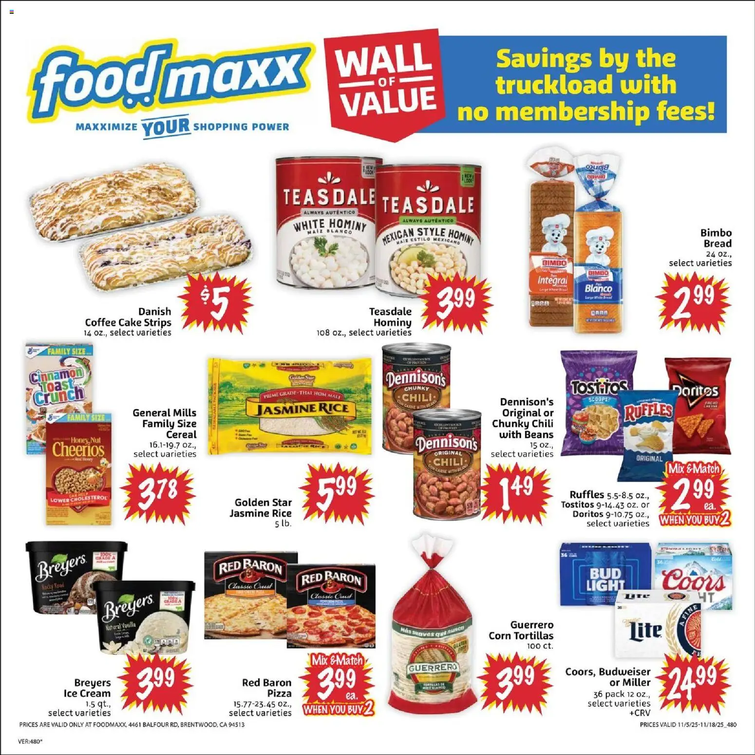 FoodMaxx Weekly Ad - valid from 05.11.2025 | Page: 2 | Products: Corn, Bread, Coffee, Pizza