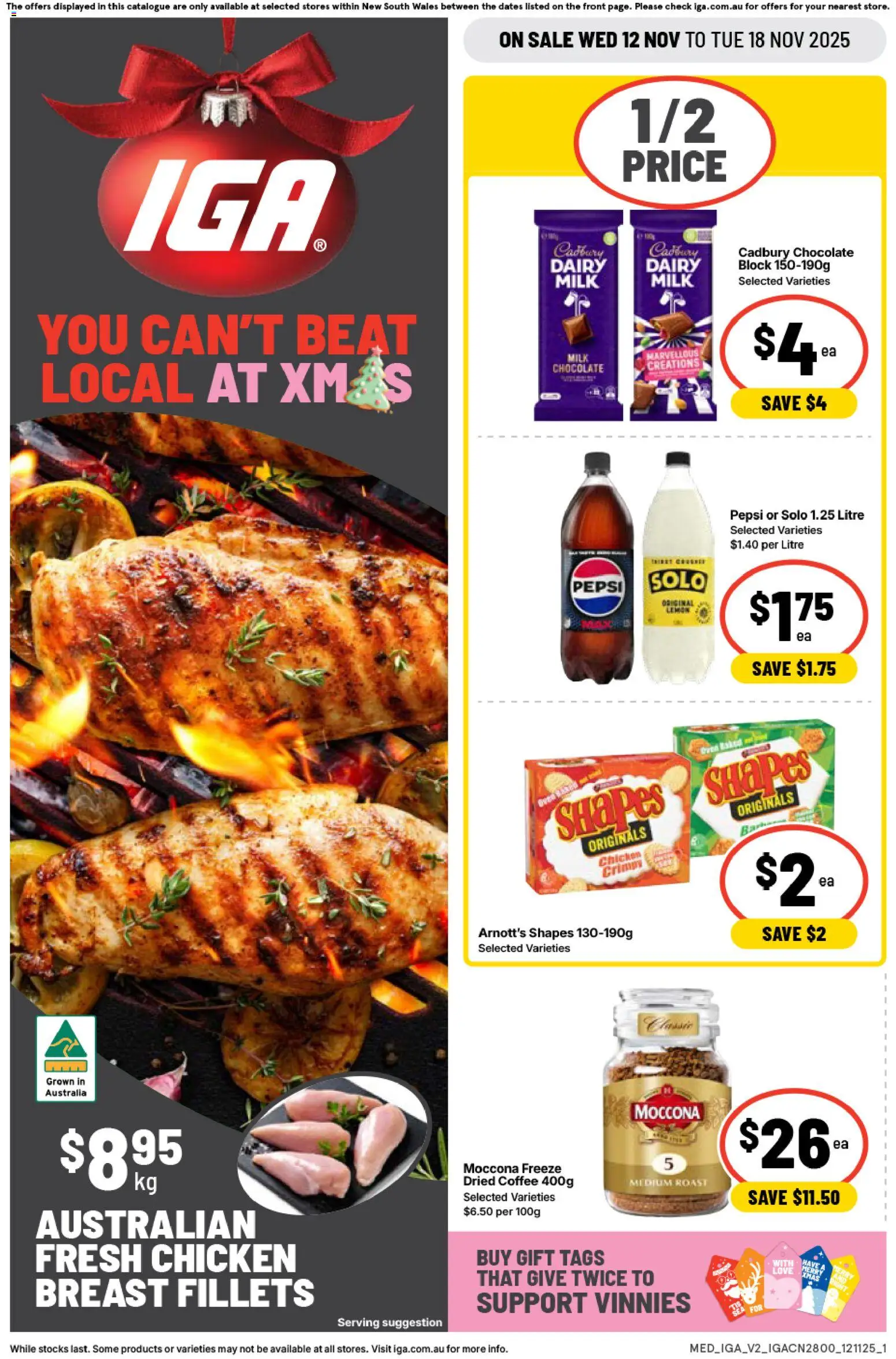 IGA catalogue - valid from 12.11.2025 | Page: 1 | Products: Milk, Dairy, Chocolate, Moccona