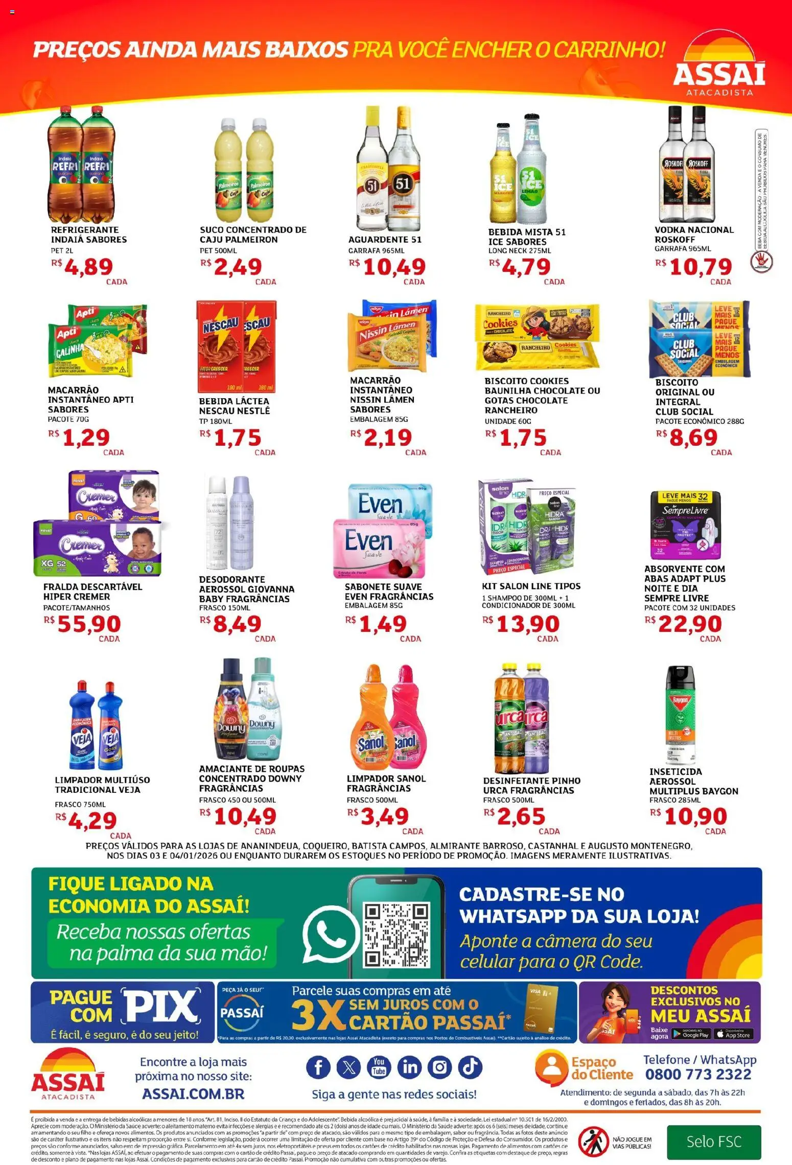 Assaí Atacadista Folheto - válido de 03.01.2026 | Página: 2 | Produtos: Limpador multiuso, Desodorante, Suco, Vodka