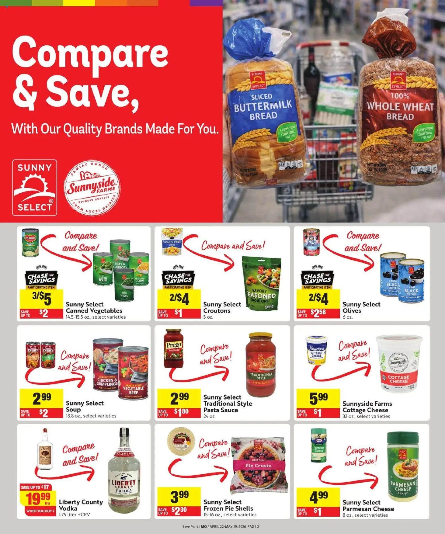 Save Mart More Deals Across the Store - valid from 22.04.2026 | Page: 2 | Products: Corn, Cottage cheese, Vegetables, Sauce