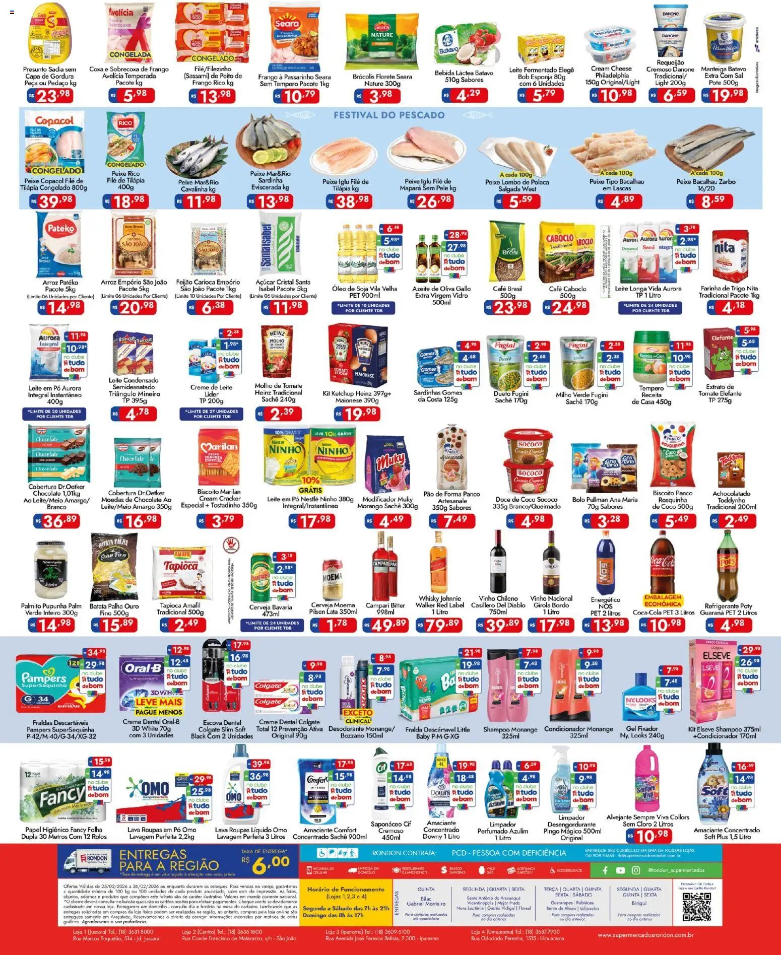 Supermercados Rondon Folheto - válido de 25.02.2026 | Página: 2 | Produtos: Chocolate, Presunto, Creme, Batata