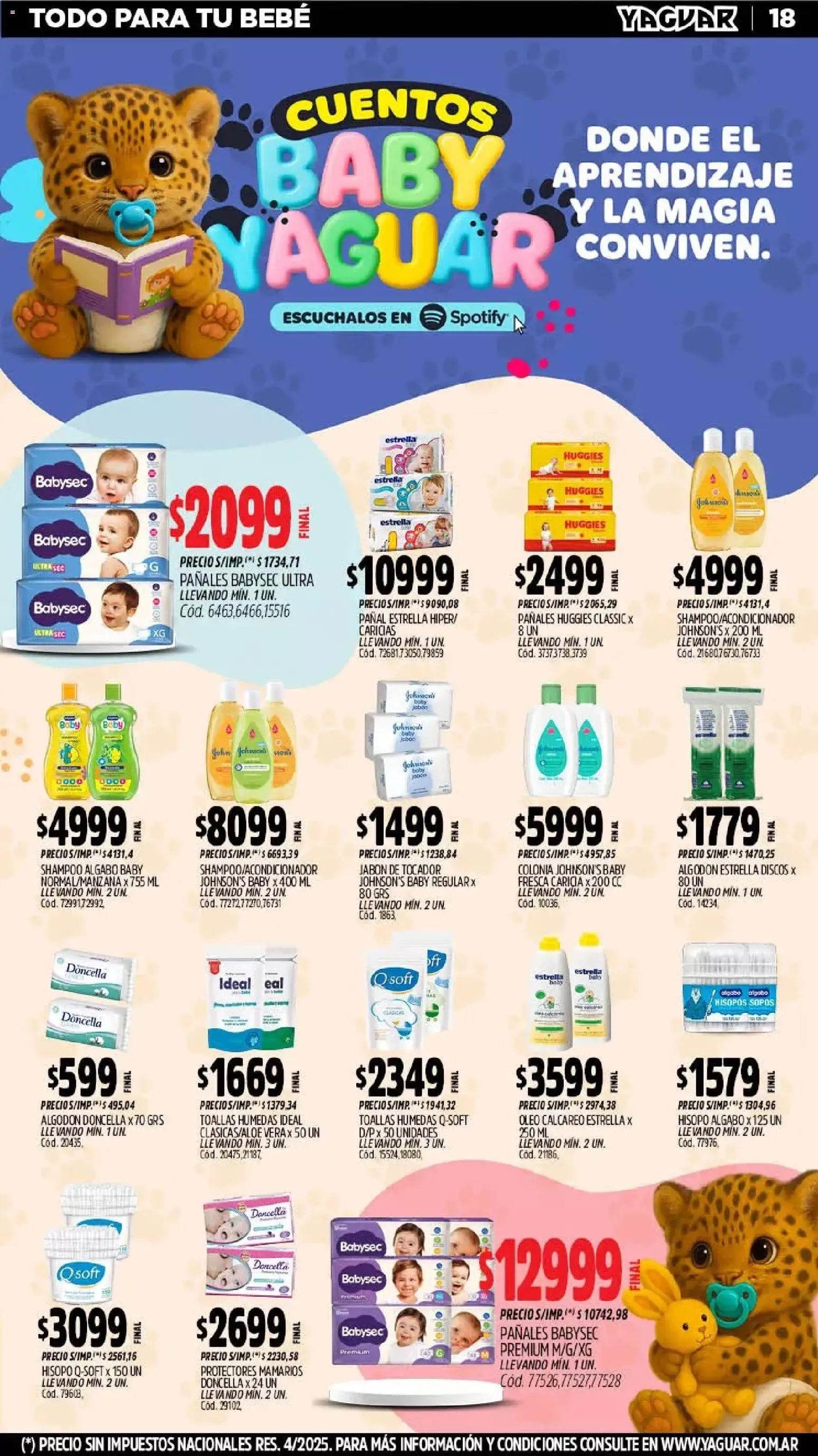 Yaguar catálogo │ válido desde el 13.04.2026 | Página: 18 | Productos: Algodón, Toallas, Shampoo, Jabón