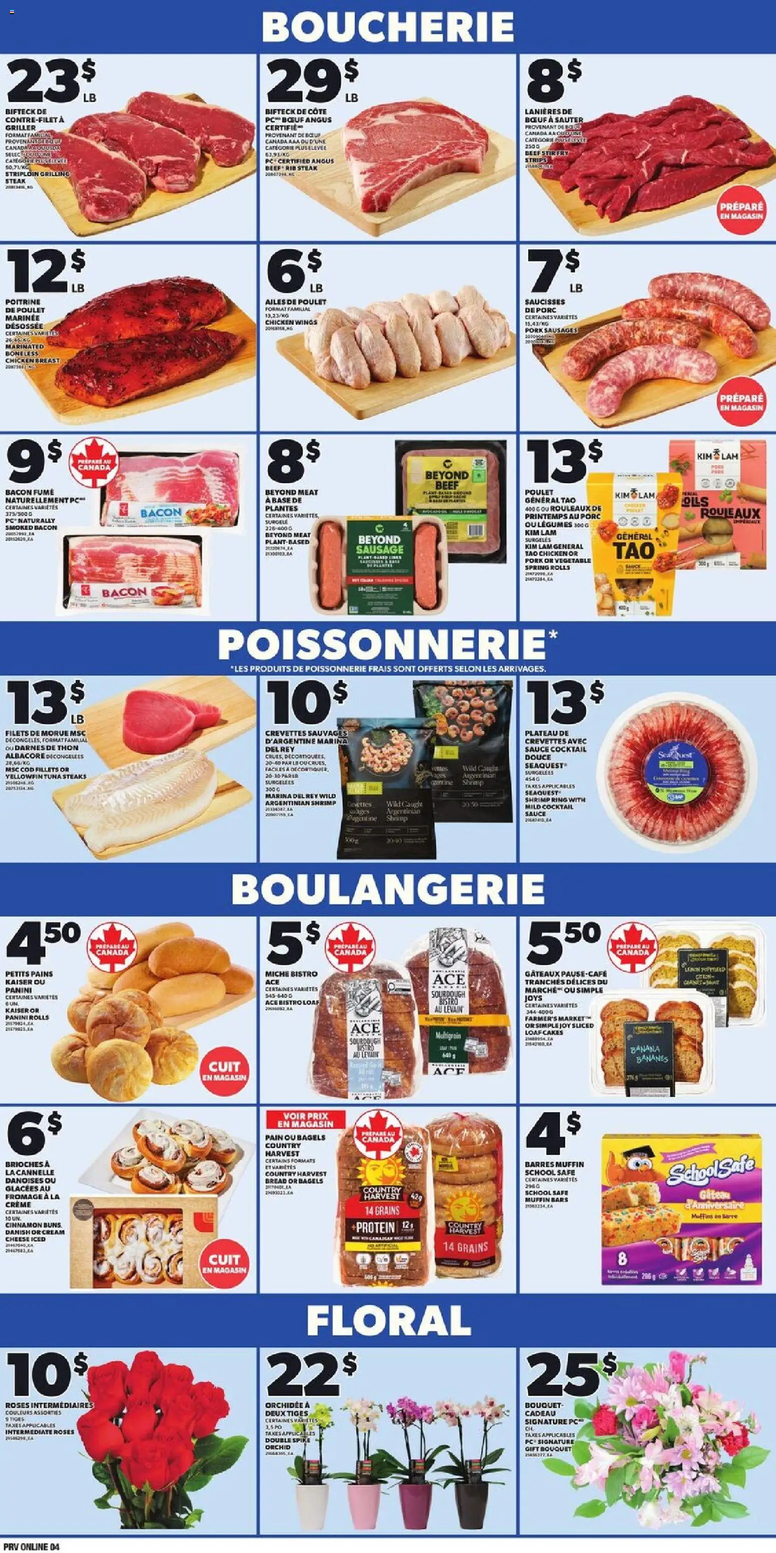 Provigo flyer valid from 08.01.2026 | Page: 4 | Products: Beef, PC, Cheese, Pork