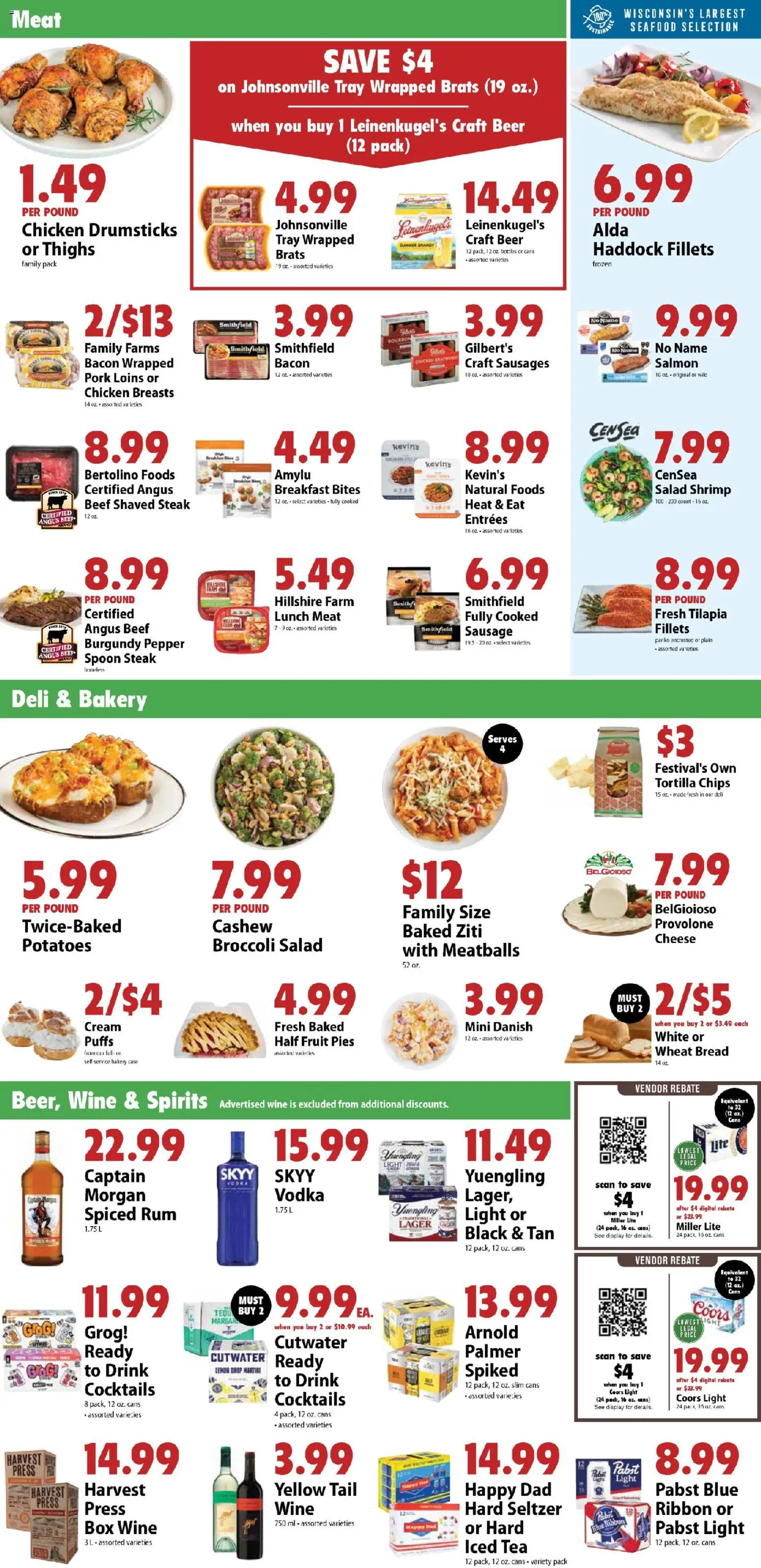 Festival Foods Weekly Ad - valid from 22.04.2026 | Page: 4 | Products: Broccoli, Bourbon, Vodka, Seafood