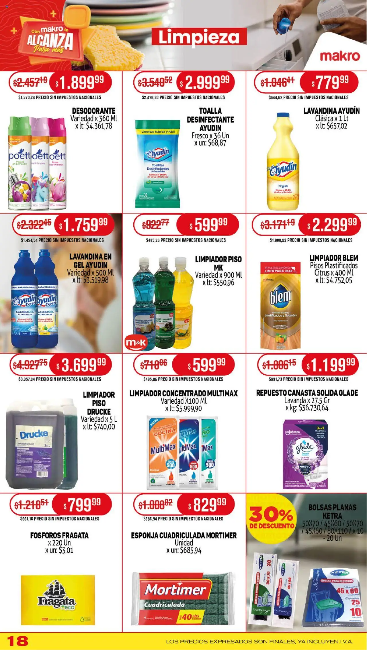 Makro ofertas │ válido desde el 18.09.2025 | Página: 18 | Productos: Desinfectante, Cocina, Fragancia, Té