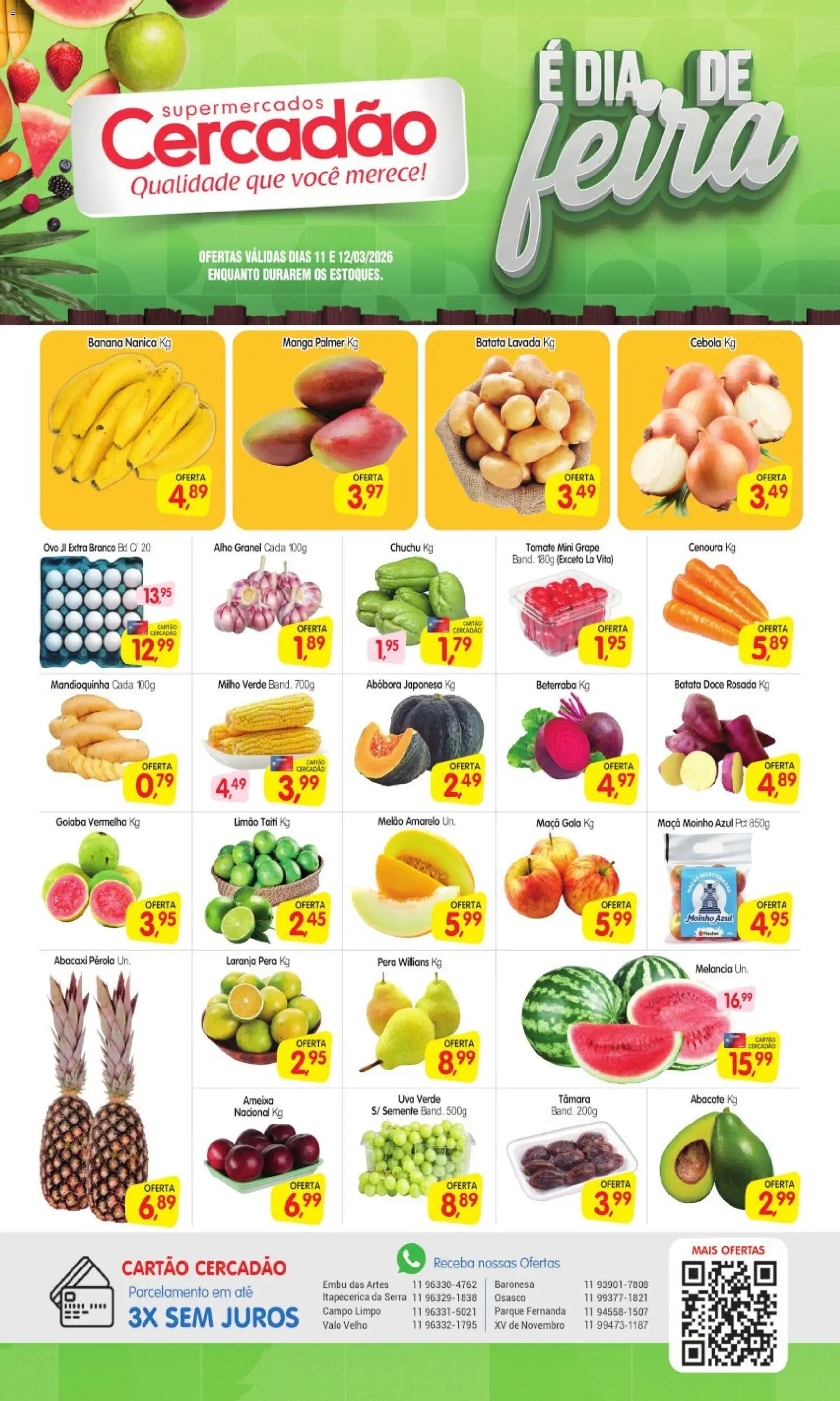 Cercadão Folheto - válido de 11.03.2026 | Página: 1 | Produtos: Alho, Cebola, Abacaxi, Ameixa