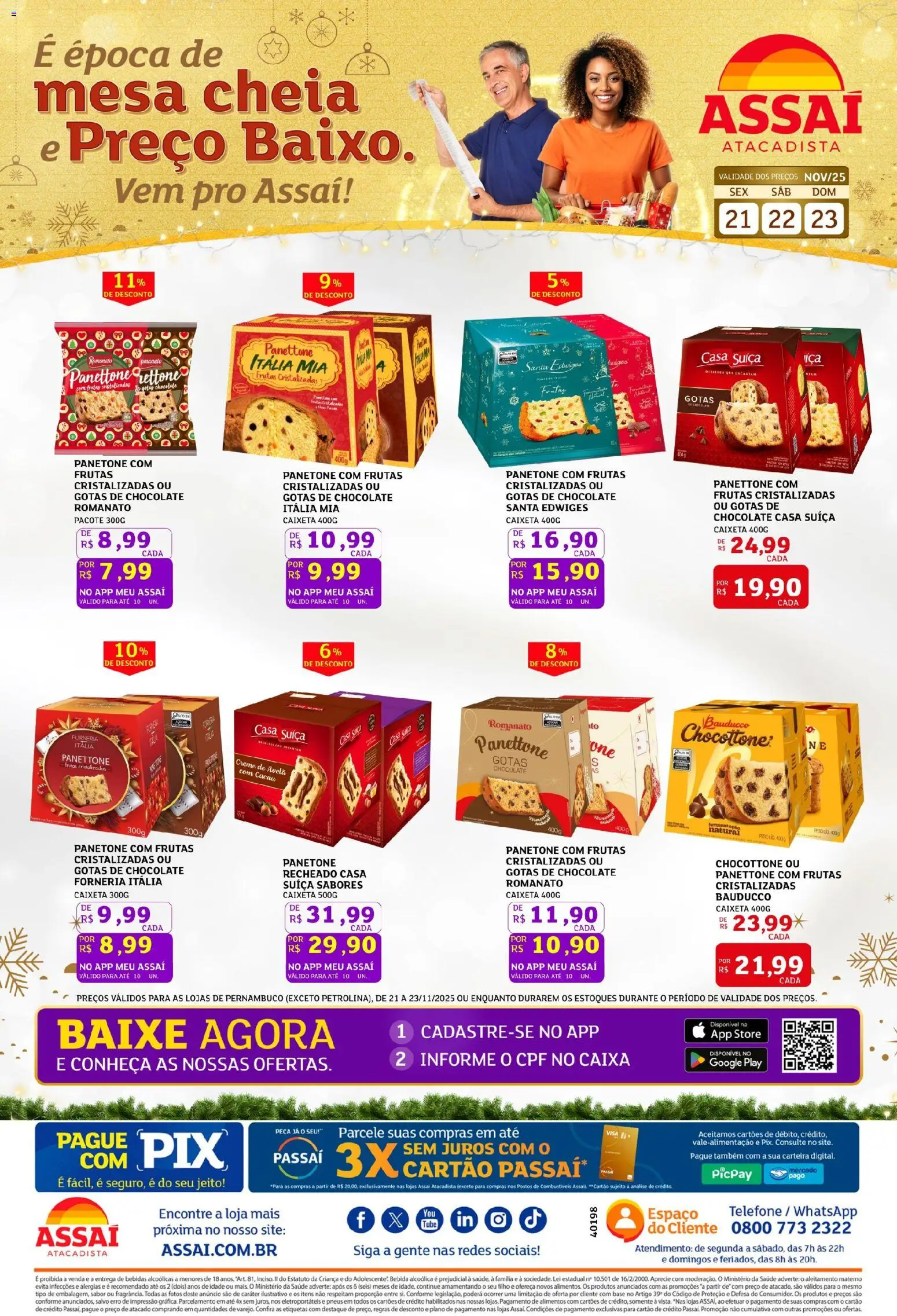 Assaí Atacadista Folheto - válido de 21.11.2025 | Página: 1 | Produtos: Panettone, Carteira, Panetone, Frutas cristalizadas