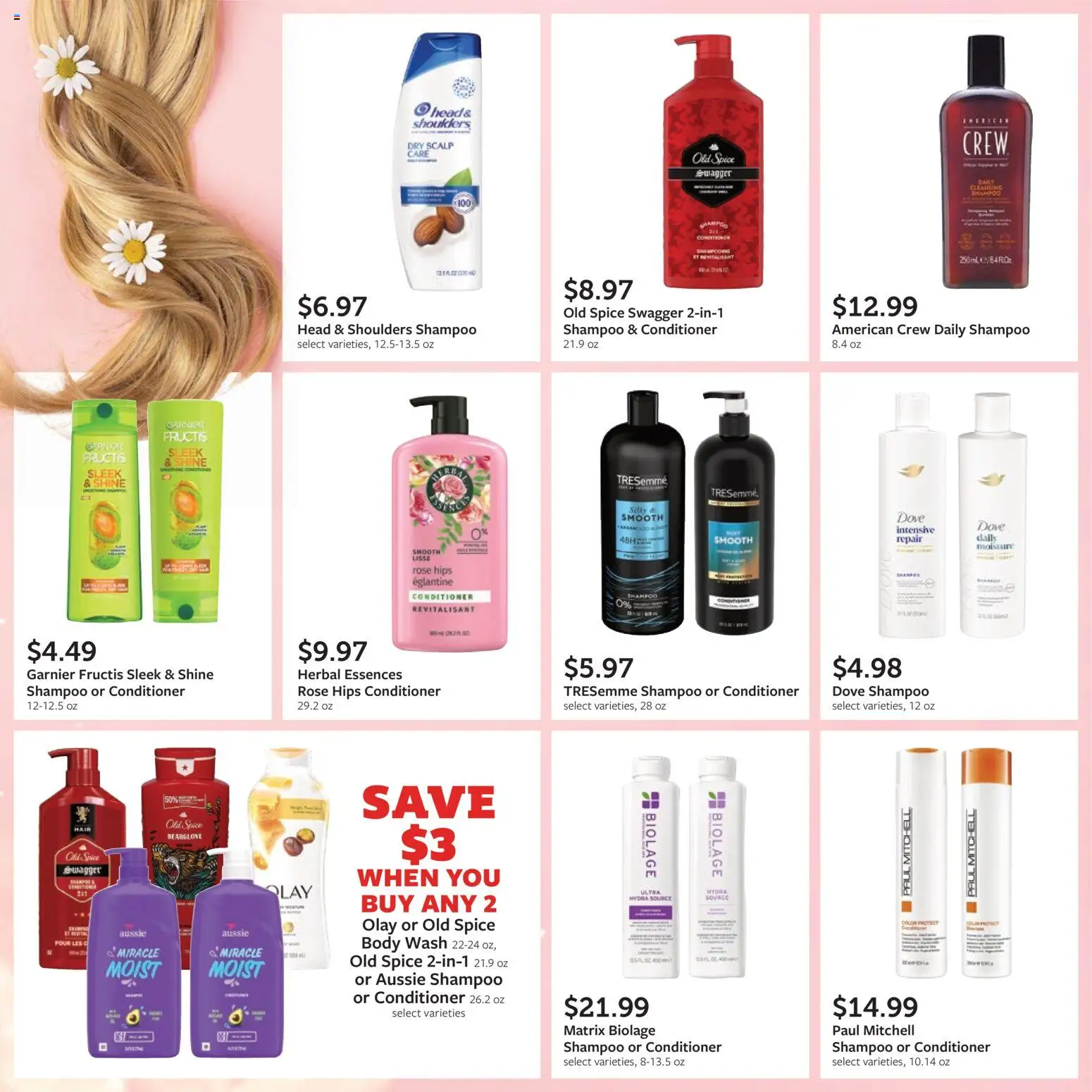 Fareway Monthly Ad - valid from 30.03.2026 | Page: 34 | Products: Shampoo, Conditioner, Body Wash