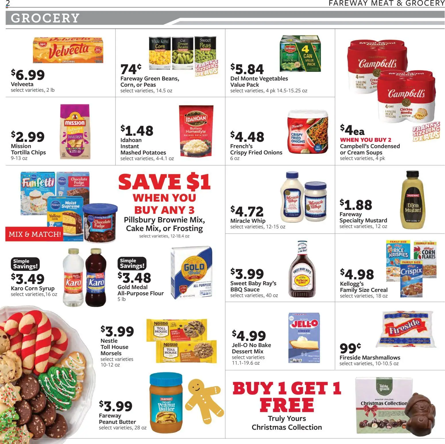 Fareway Weekly Ad - valid from 22.12.2025 | Page: 2 | Products: Rice, Chips, Cream, Vegetables