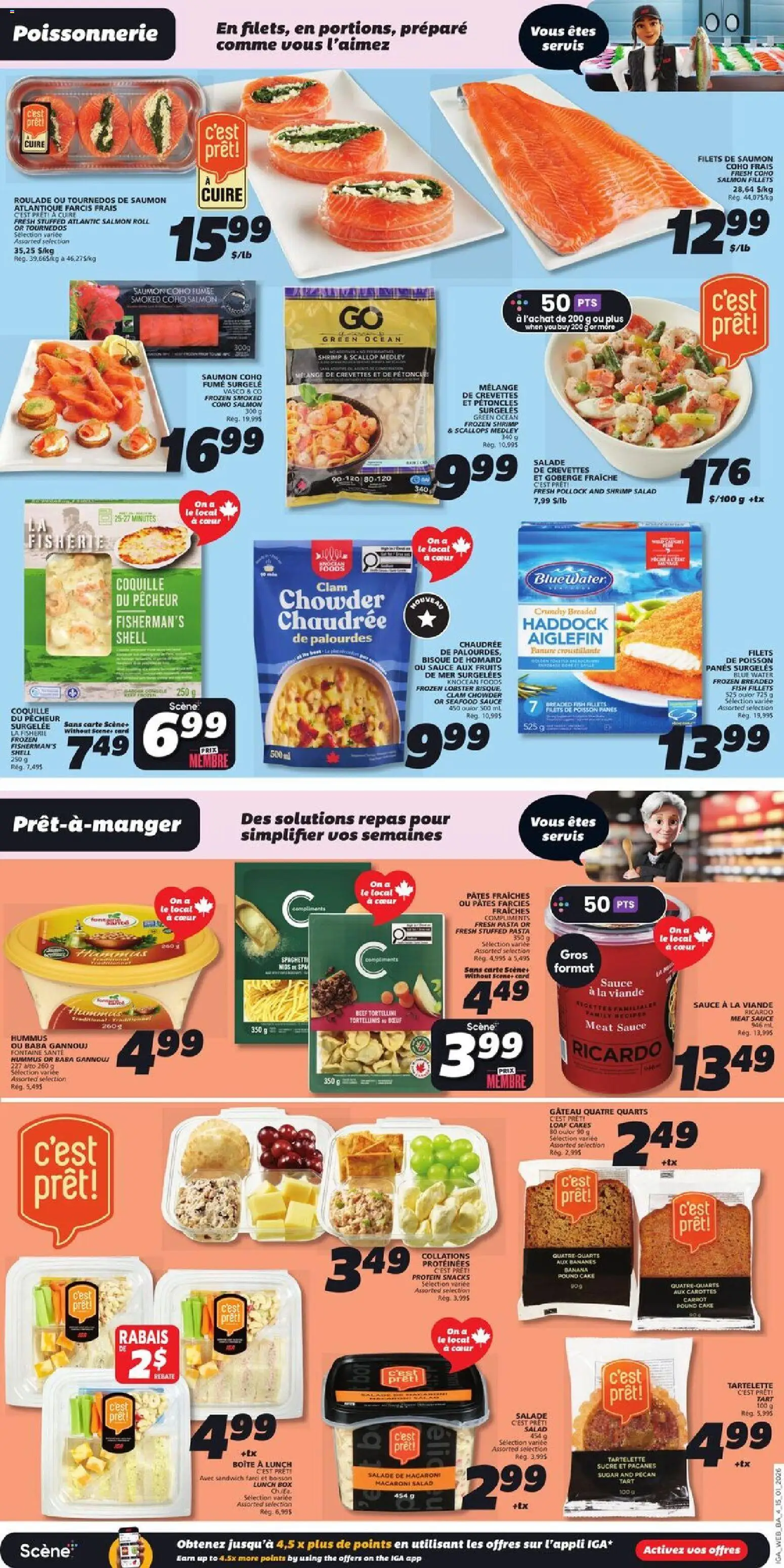 IGA flyer valid from 15.01.2026 | Page: 6 | Products: Fish, Pasta, Carrot, Box