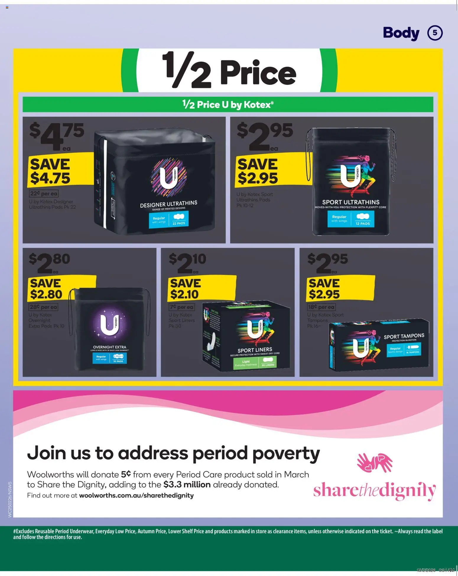 Woolworths catalogue - valid from 25.02.2026 | Page: 6 | Products: Shelf, Light, Tampons