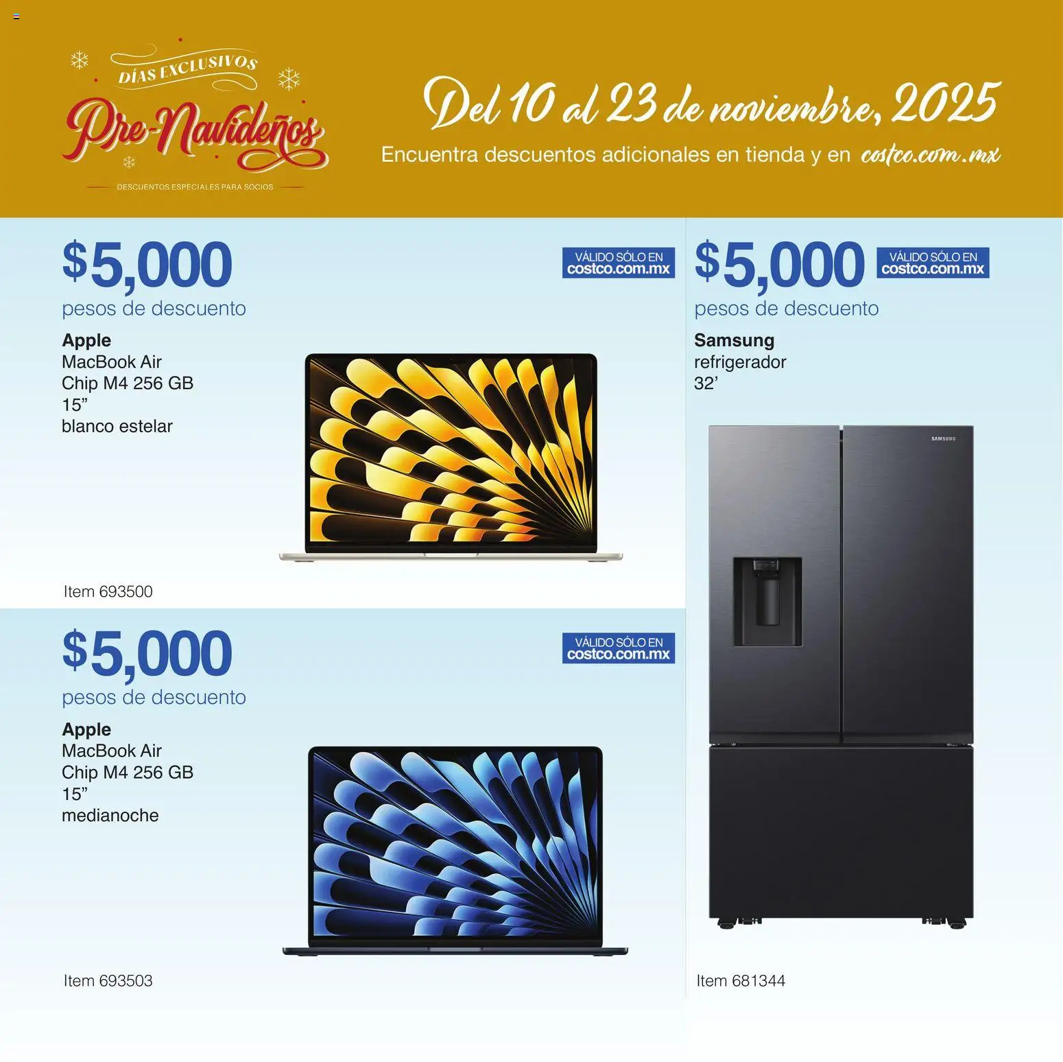 Nuevas ofertas de Costco válidas en toda la República Mexicana desde el 10.11.2025. ¡Encuentra las mejores ofertas en Costco catálogo Pre-Navideños! | Página: 20 | Productos: Refrigerador