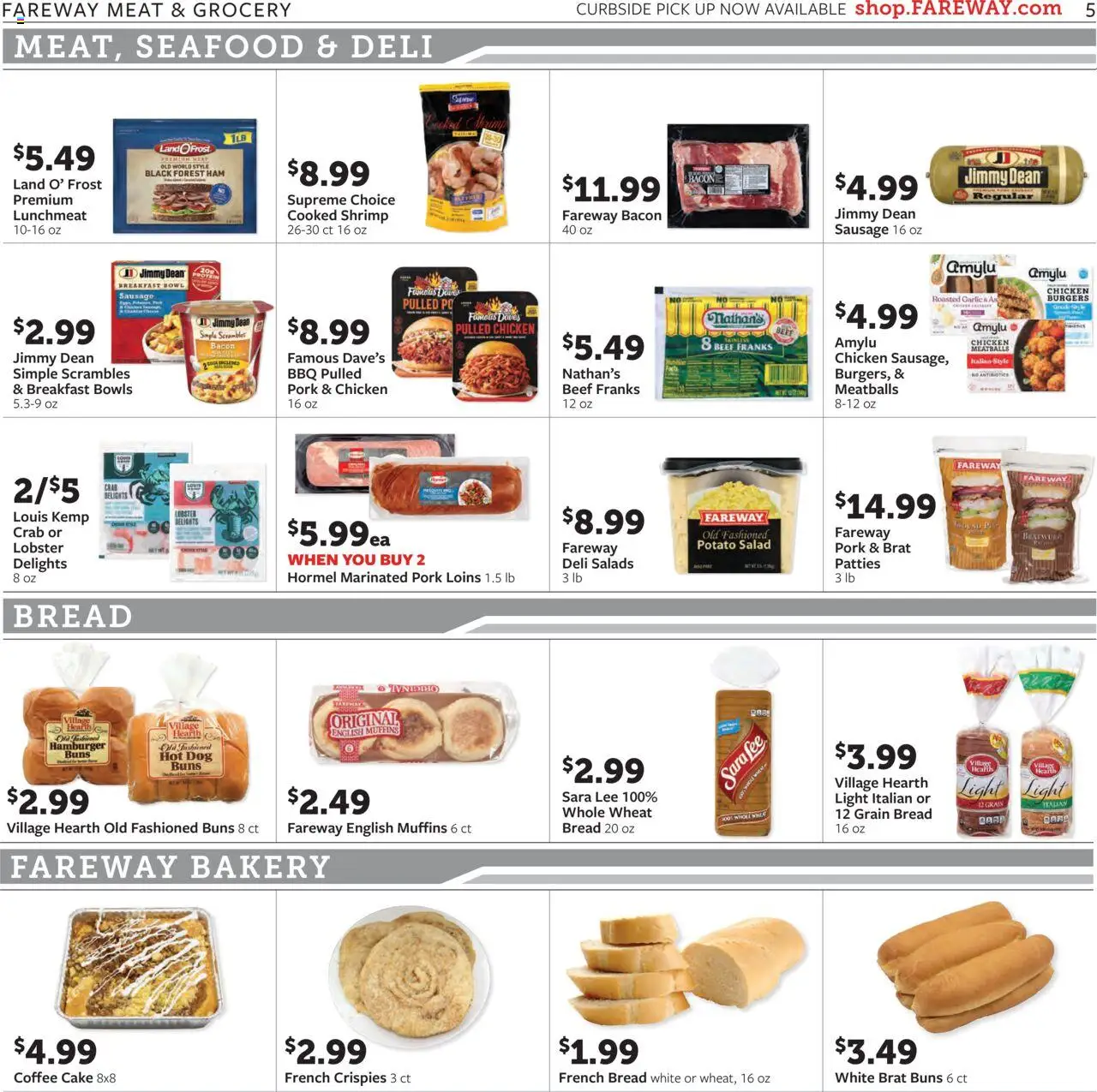 Fareway Weekly Ad - valid from 04.08.2025 | Page: 5 | Products: Bakery, Coffee, Ham, Pork