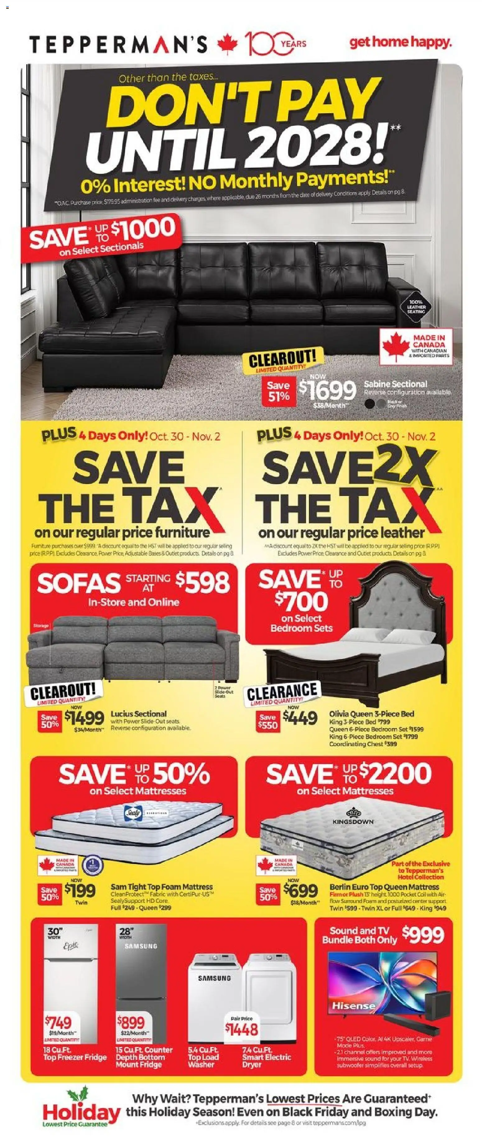 Tepperman's flyer valid from 30.10.2025 | Page: 3 | Products: Game, Freezer, Dryer, Bed