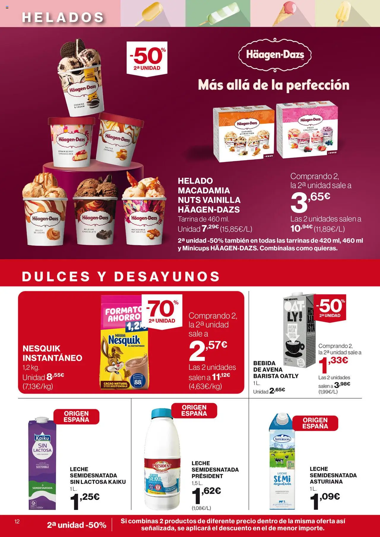 Nuevas ofertas de El Corte Inglés válidas en toda la República Mexicana desde el 31.07.2025. ¡Encuentra las mejores ofertas en El Corte Inglés - Catálogo Nuestros Mejores Precios! | Página: 12 | Productos: Avena, Leche, Chocolate, Helado