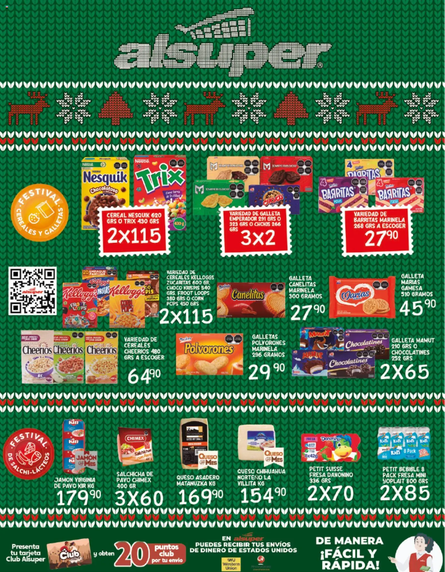 Nuevas ofertas de Alsuper válidas en toda la República Mexicana desde el 21.11.2025. ¡Encuentra las mejores ofertas en Alsuper folleto! | Página: 8 | Productos: Salchicha, Queso, Jamón, Galletas
