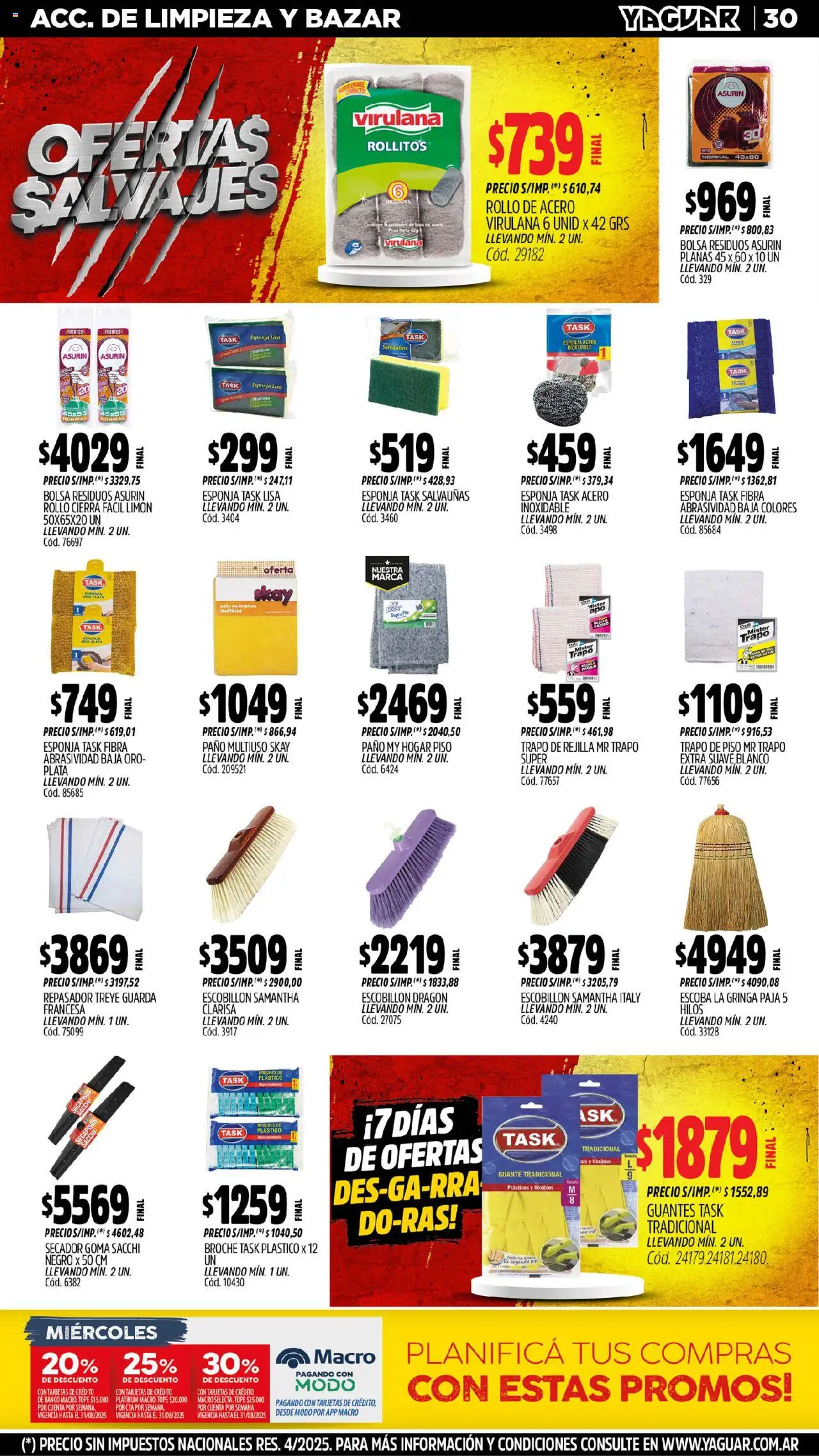 Yaguar - San Juan │ válido desde el 04.08.2025 | Página: 30 | Productos: Trapo de piso, Guante, Repasador, Limón