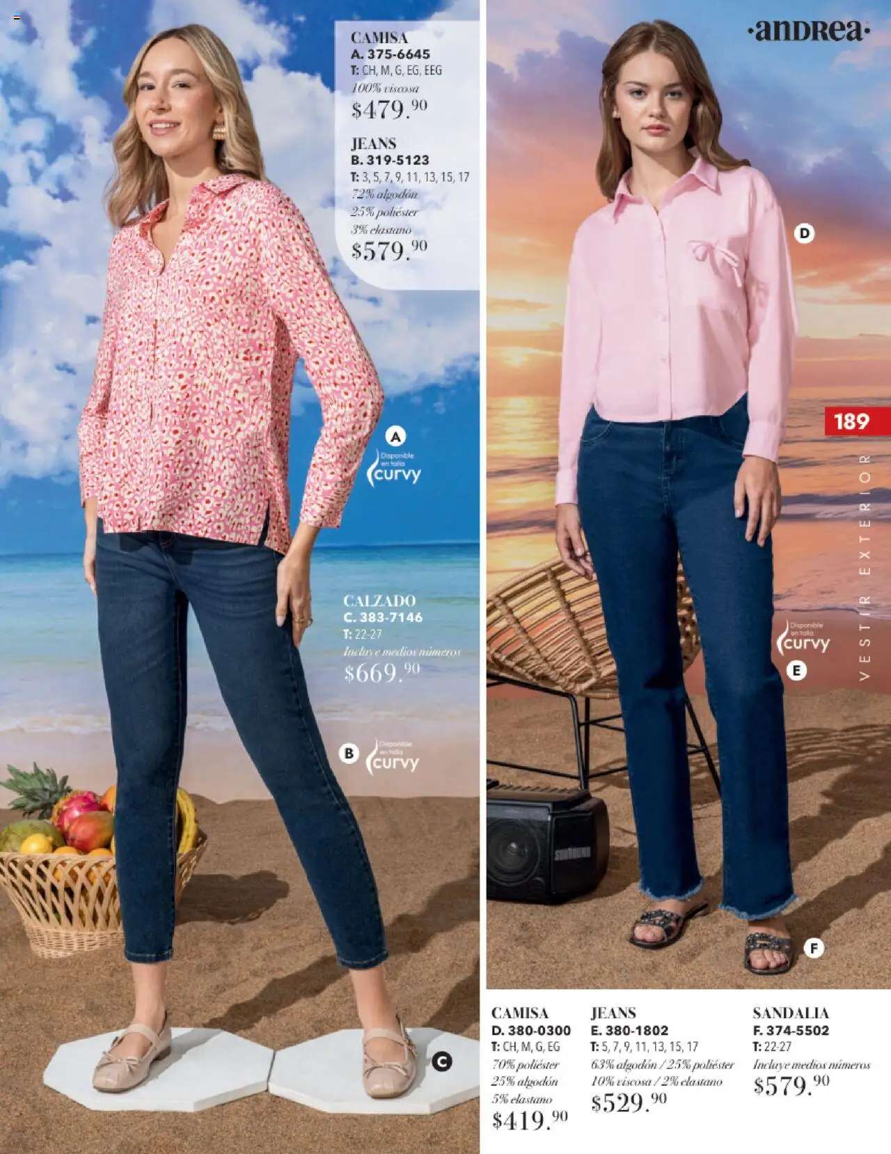 Nuevas ofertas de Andrea válidas en toda la República Mexicana desde el 17.08.2025. ¡Encuentra las mejores ofertas en Andrea - Catálogo Tropical Otoño / Invierno! | Página: 189 | Productos: Camisa, Algodón