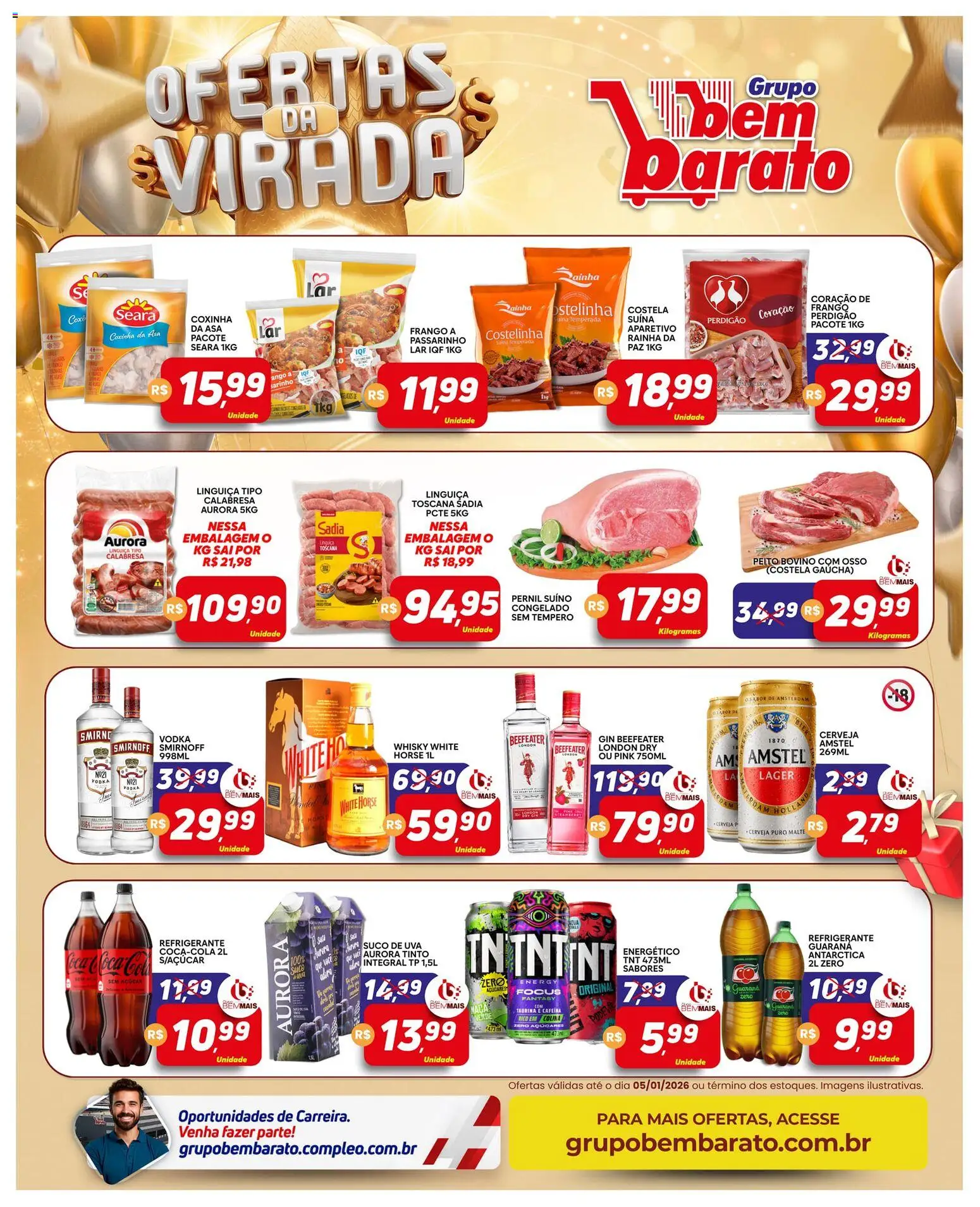 Supermercado Bem Barato Folheto - válido de 30.12.2025 | Página: 2 | Produtos: Linguiça, Suco, Cerveja, Refrigerante
