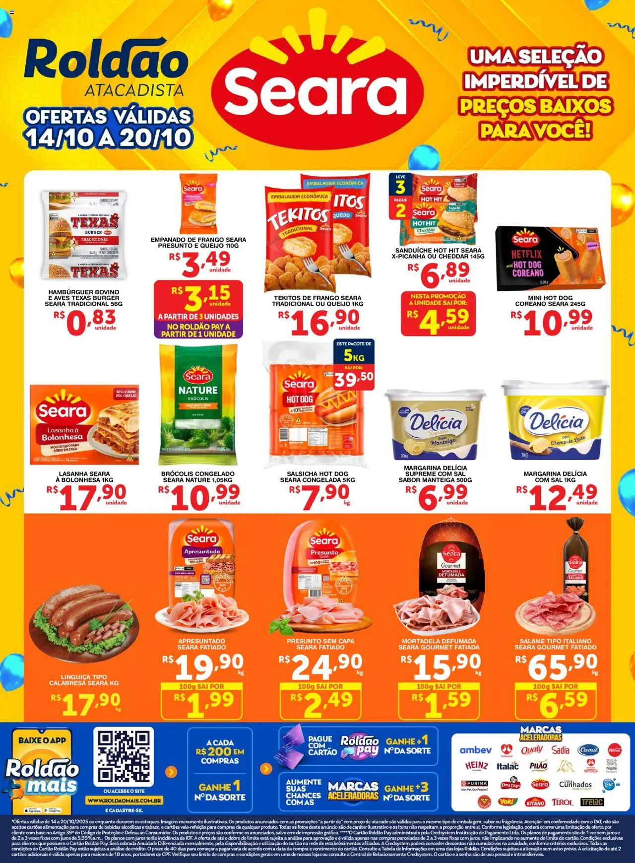 Roldão Folheto - válido de 14.10.2025 | Página: 1 | Produtos: Presunto, Base, Hambúrguer, Creme de leite