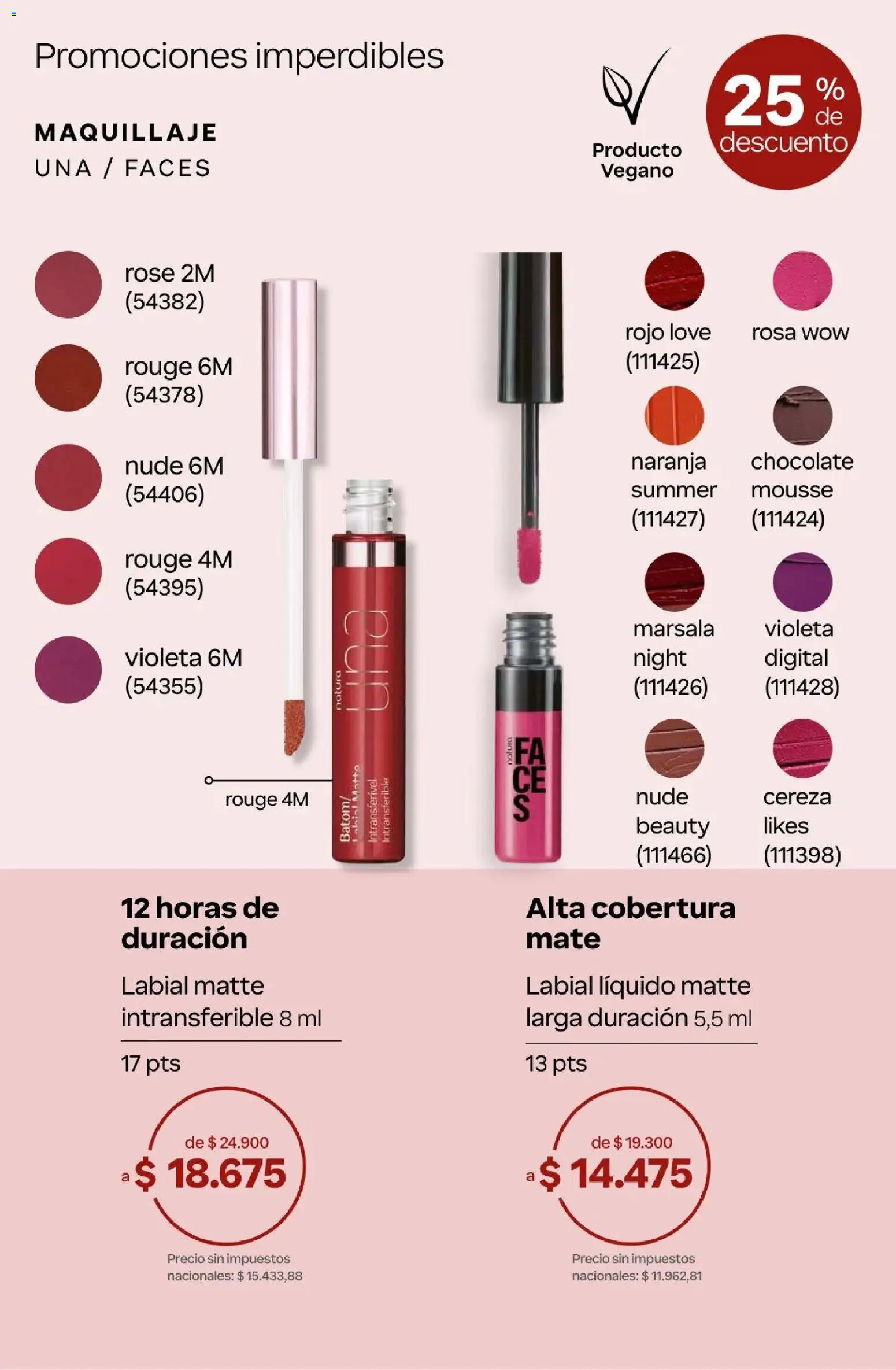 Natura Catálogo Ciclo 4/2026 │ válido desde el 01.04.2026 | Página: 50 | Productos: Mate, Maquillaje, Mousse, Chocolate