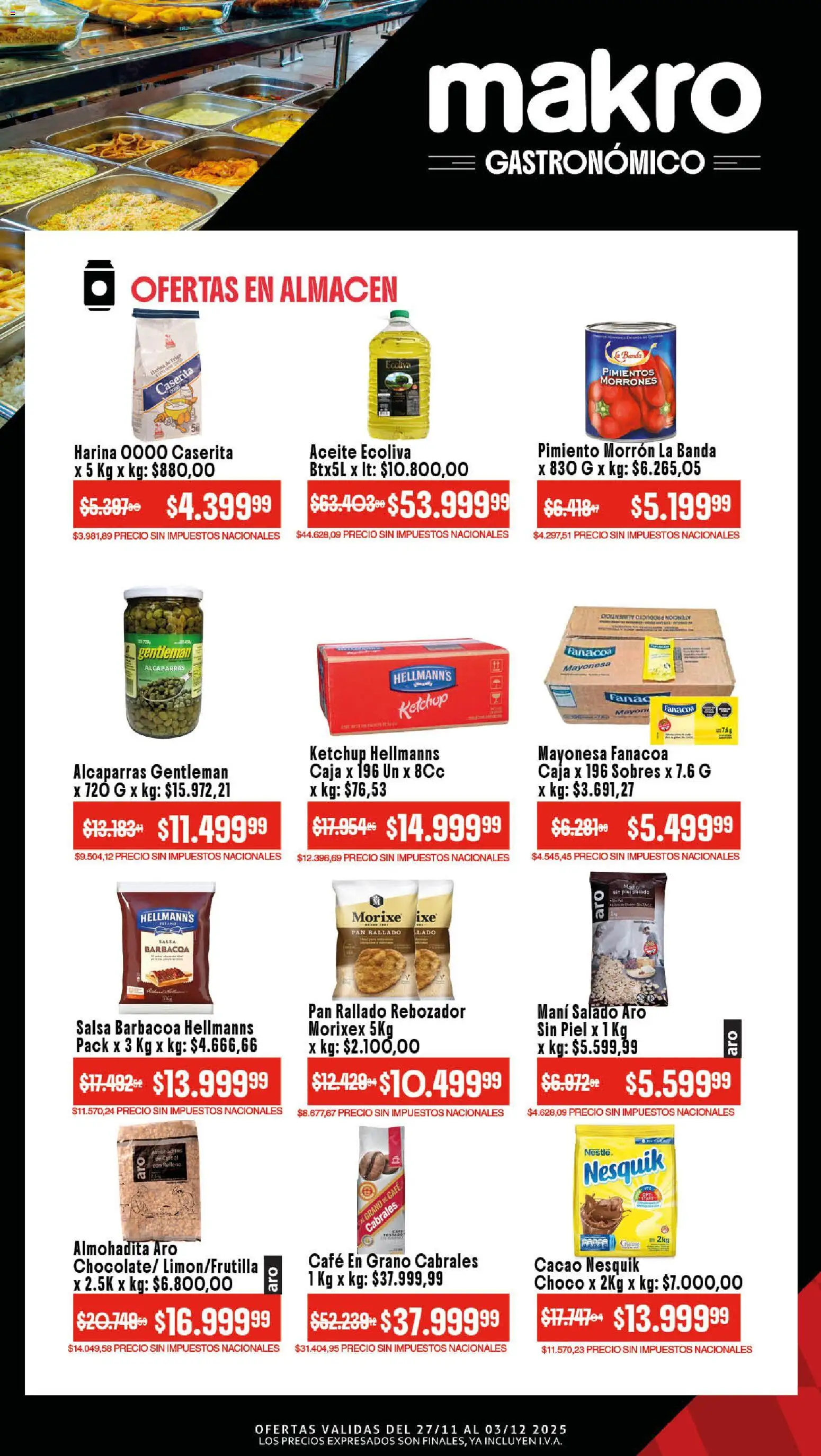 Makro ofertas │ válido desde el 27.11.2025 | Página: 3 | Productos: Harina, Mayonesa, Ketchup, Café