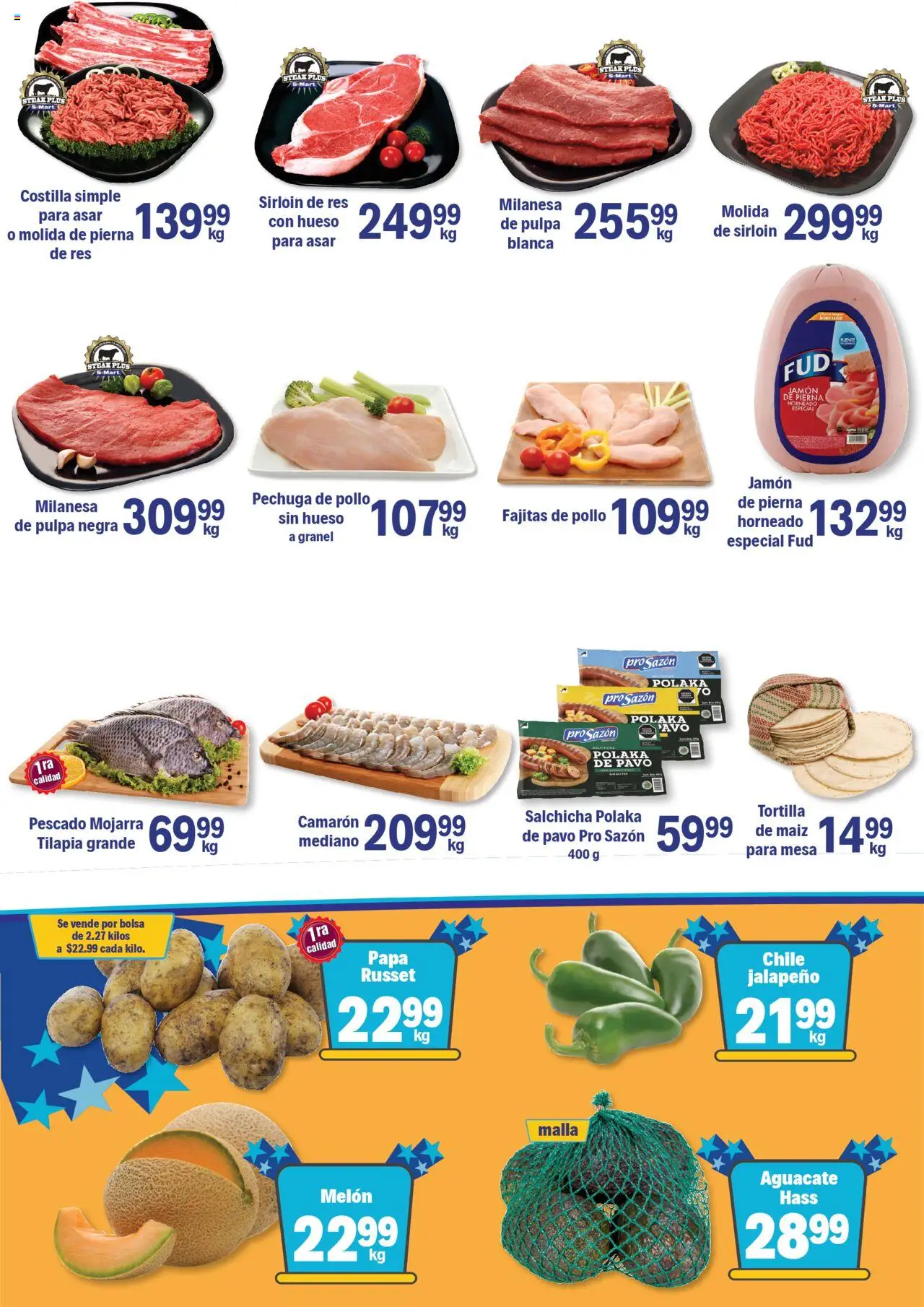 Nuevas ofertas de S-Mart válidas en toda la República Mexicana desde el 26.09.2025. ¡Encuentra las mejores ofertas en S-Mart - Folleto - Monterrey! | Página: 4 | Productos: Melón, Salchicha, Aguacate, Malla