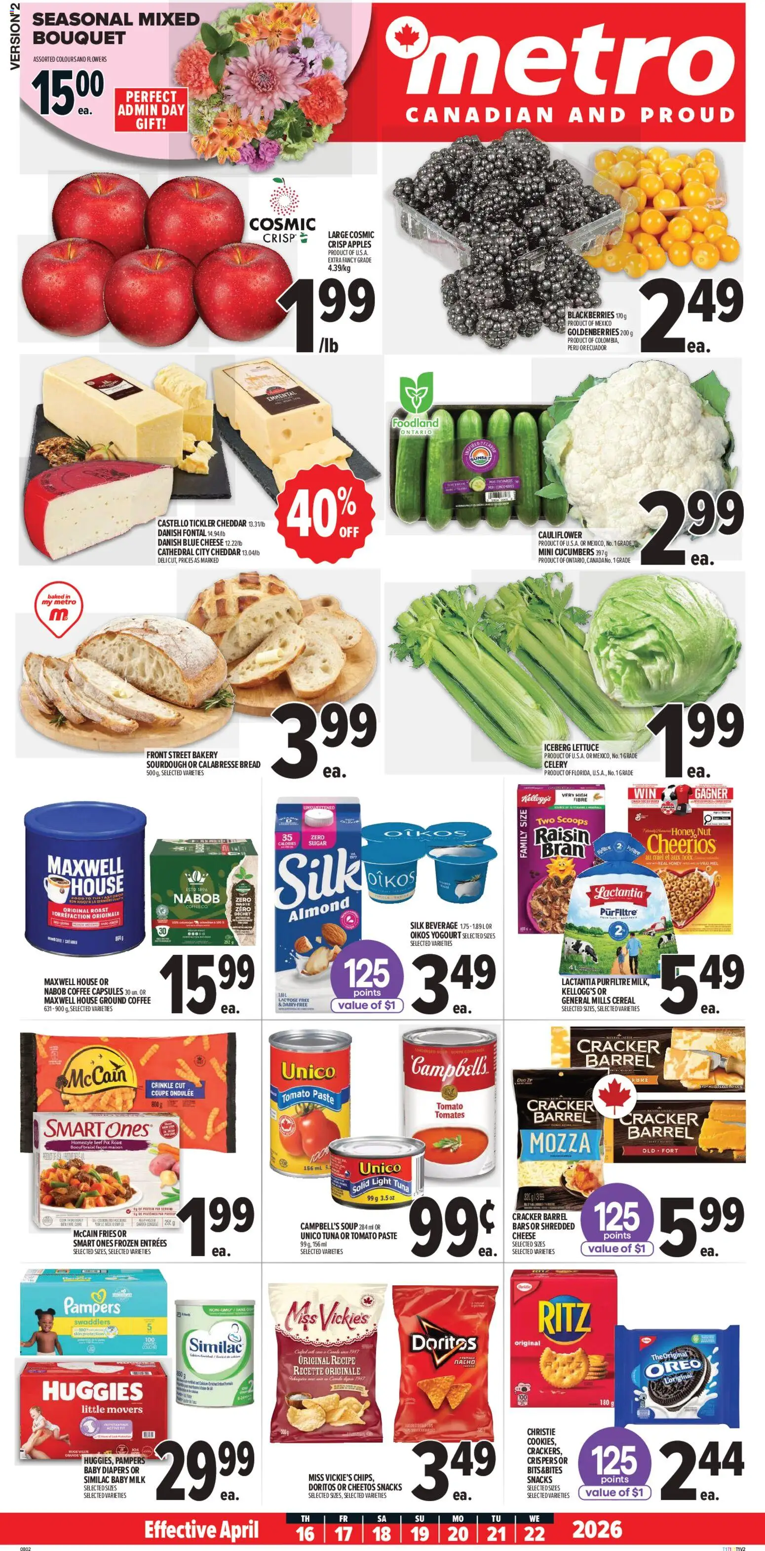 Metro flyer valid from 16.04.2026 | Page: 2 | Products: Beef, Cheese, Bread, Coffee