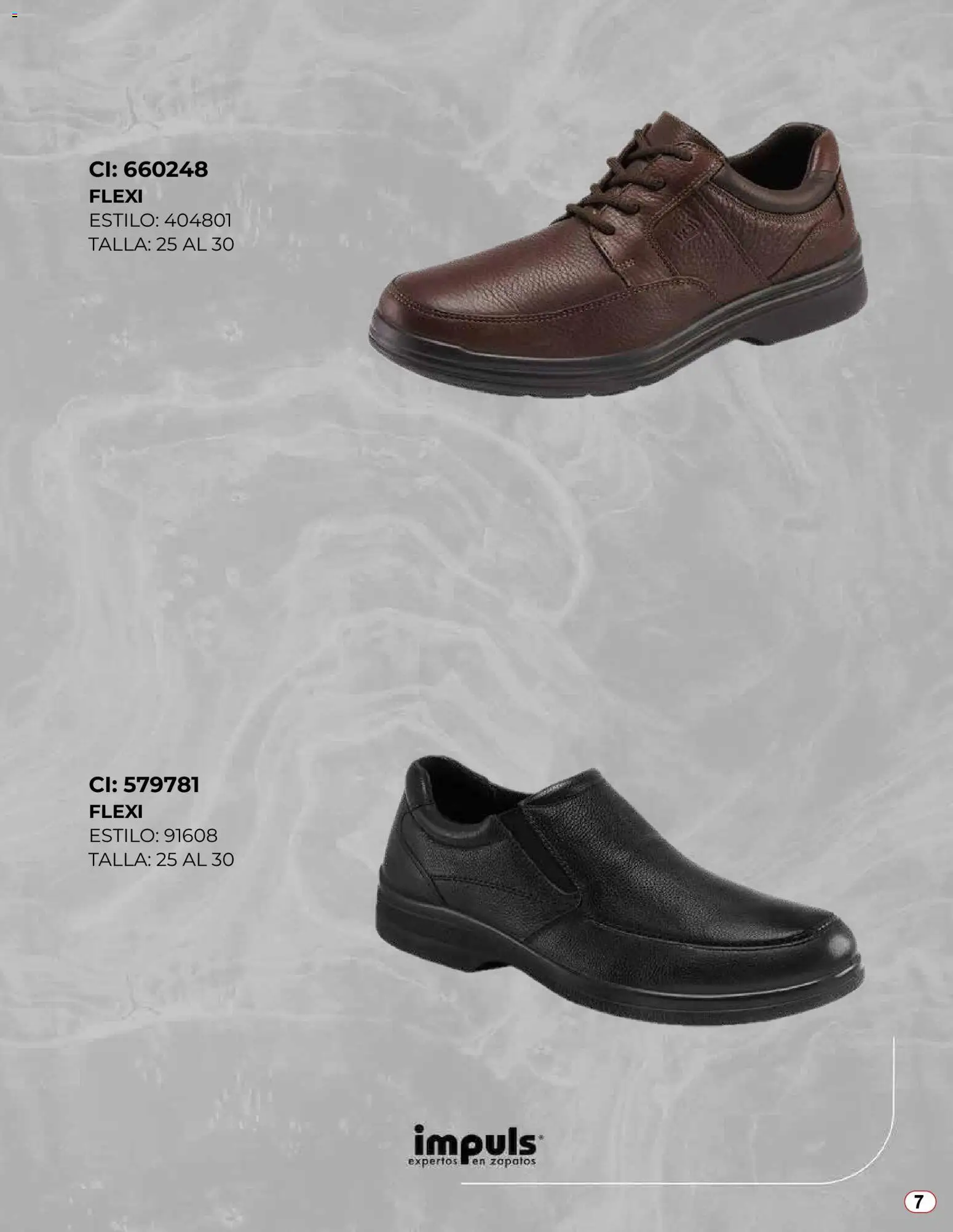 Nuevas ofertas de Impuls válidas en toda la República Mexicana desde el 04.11.2025. ¡Encuentra las mejores ofertas en Impuls catálogo De Calzado Flexi 2025! | Página: 7 | Productos: Zapatos