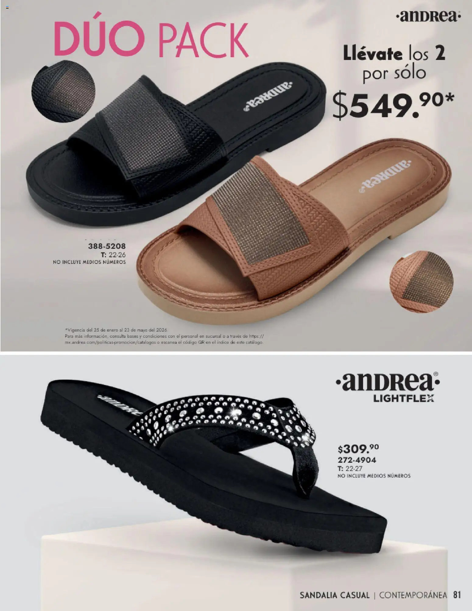 Nuevas ofertas de Andrea válidas en toda la República Mexicana desde el 25.01.2026. ¡Encuentra las mejores ofertas en Andrea catálogo Calzado Dama! | Página: 81