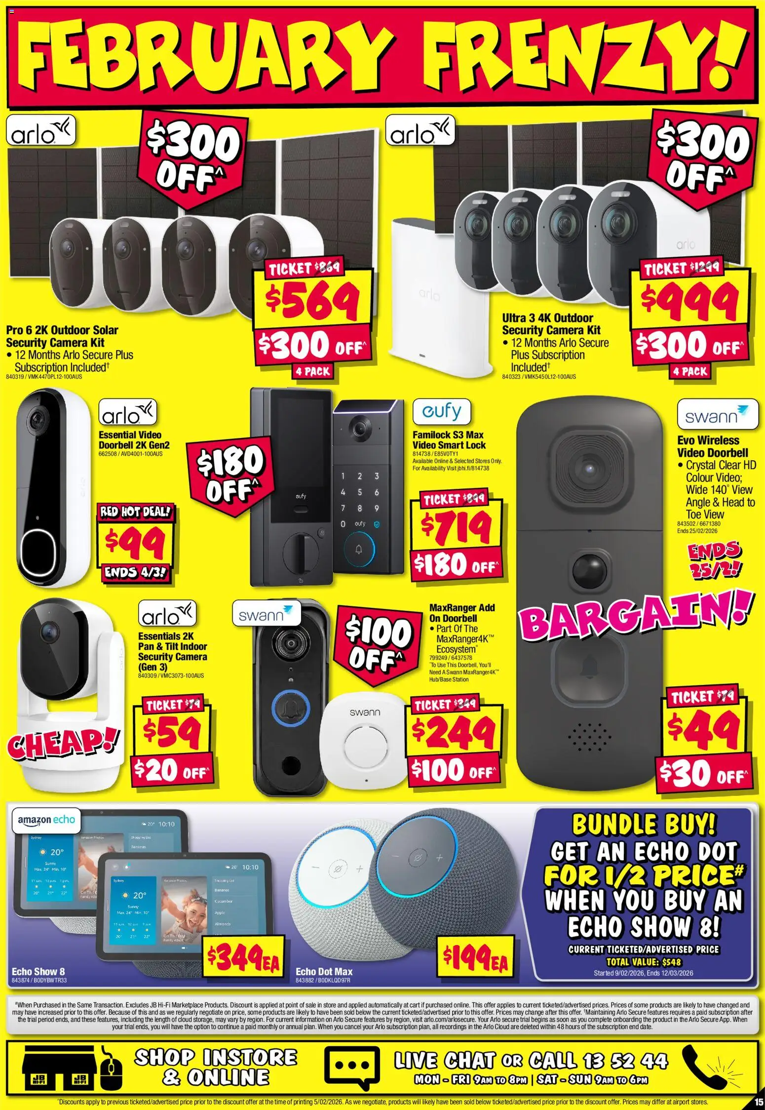 JB Hi-Fi catalogue - valid from 19.02.2026 | Page: 15 | Products: Almonds, Bananas, Cart, Doorbell