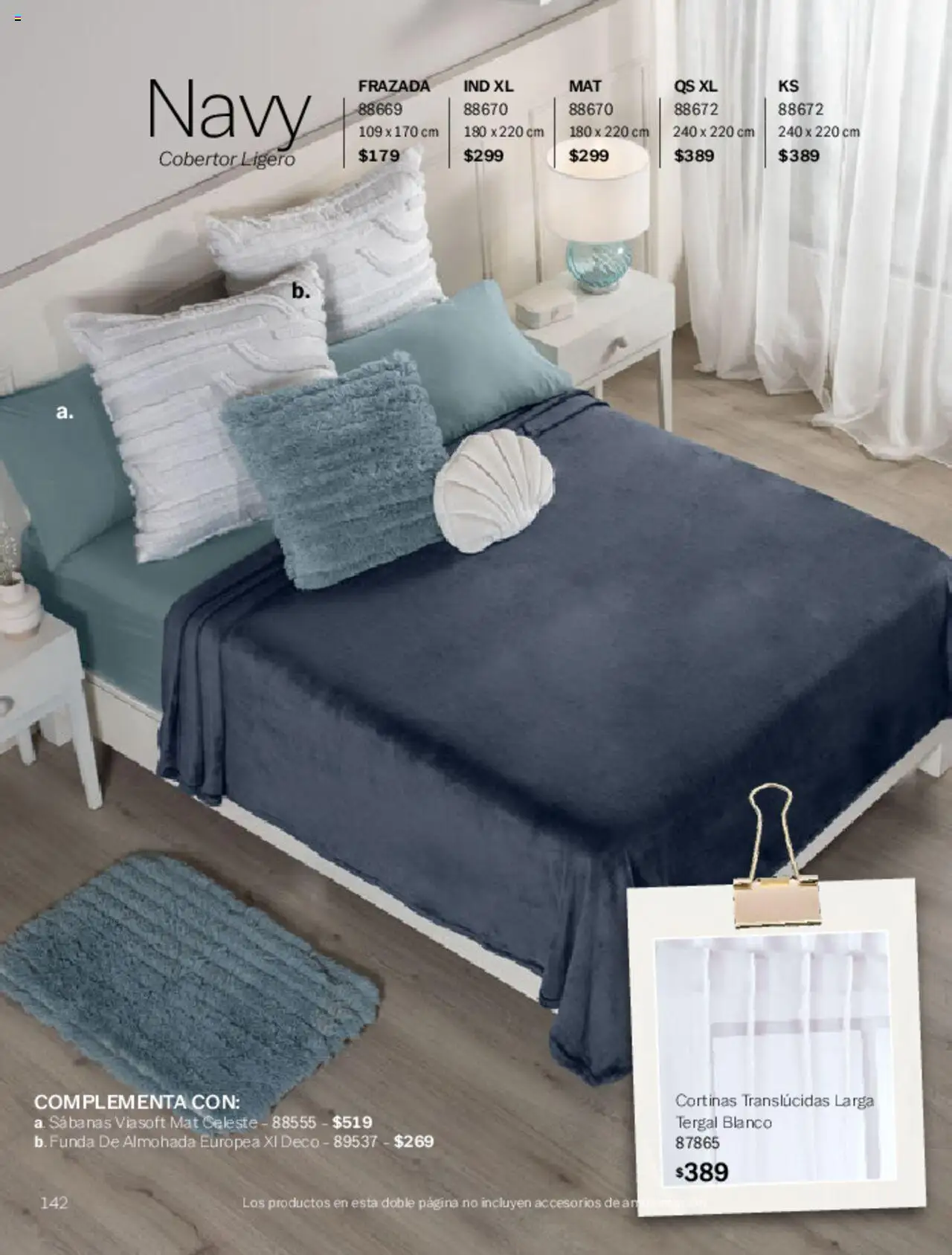 Nuevas ofertas de Vianney válidas en toda la República Mexicana desde el 07.03.2025. ¡Encuentra las mejores ofertas en Vianney catálogo Primavera! | Página: 144 | Productos: Funda, Funda de almohada, Sabanas, Cortinas