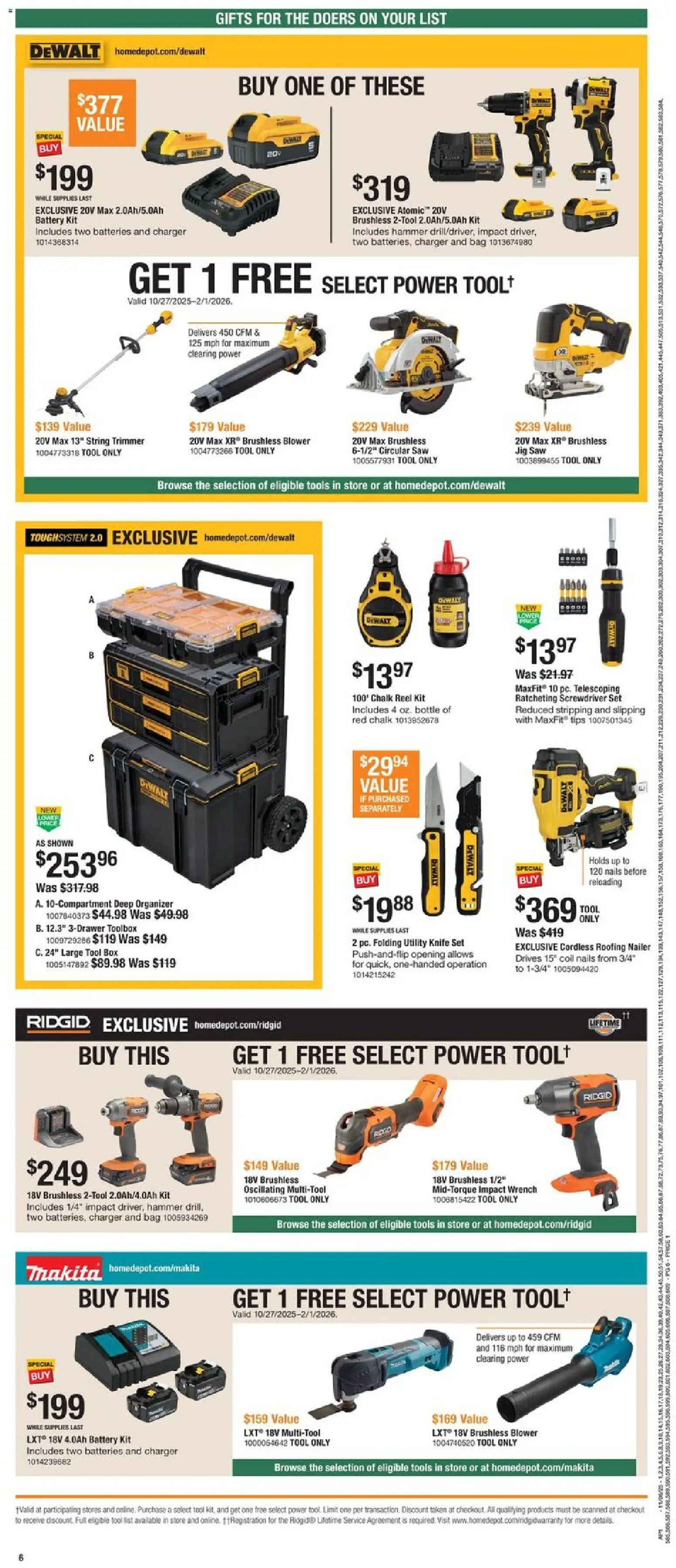 Home Depot Local Ad - NC - valid from 06.11.2025 | Page: 6 | Products: Trimmer, Utility Knife, Screwdriver, Battery