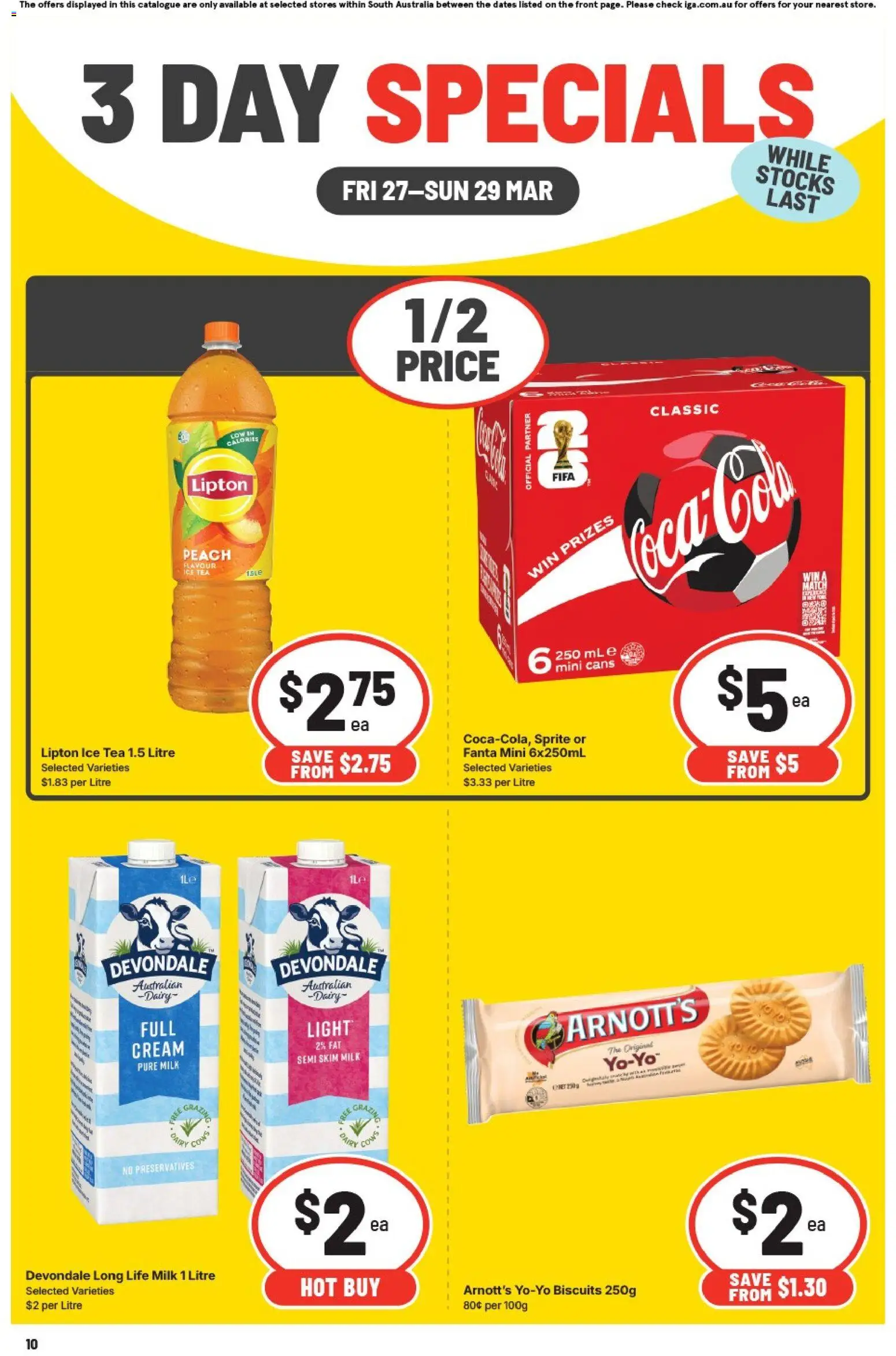 IGA catalogue - valid from 27.03.2026 | Page: 2 | Products: Light, Dairy, Cream, Peach