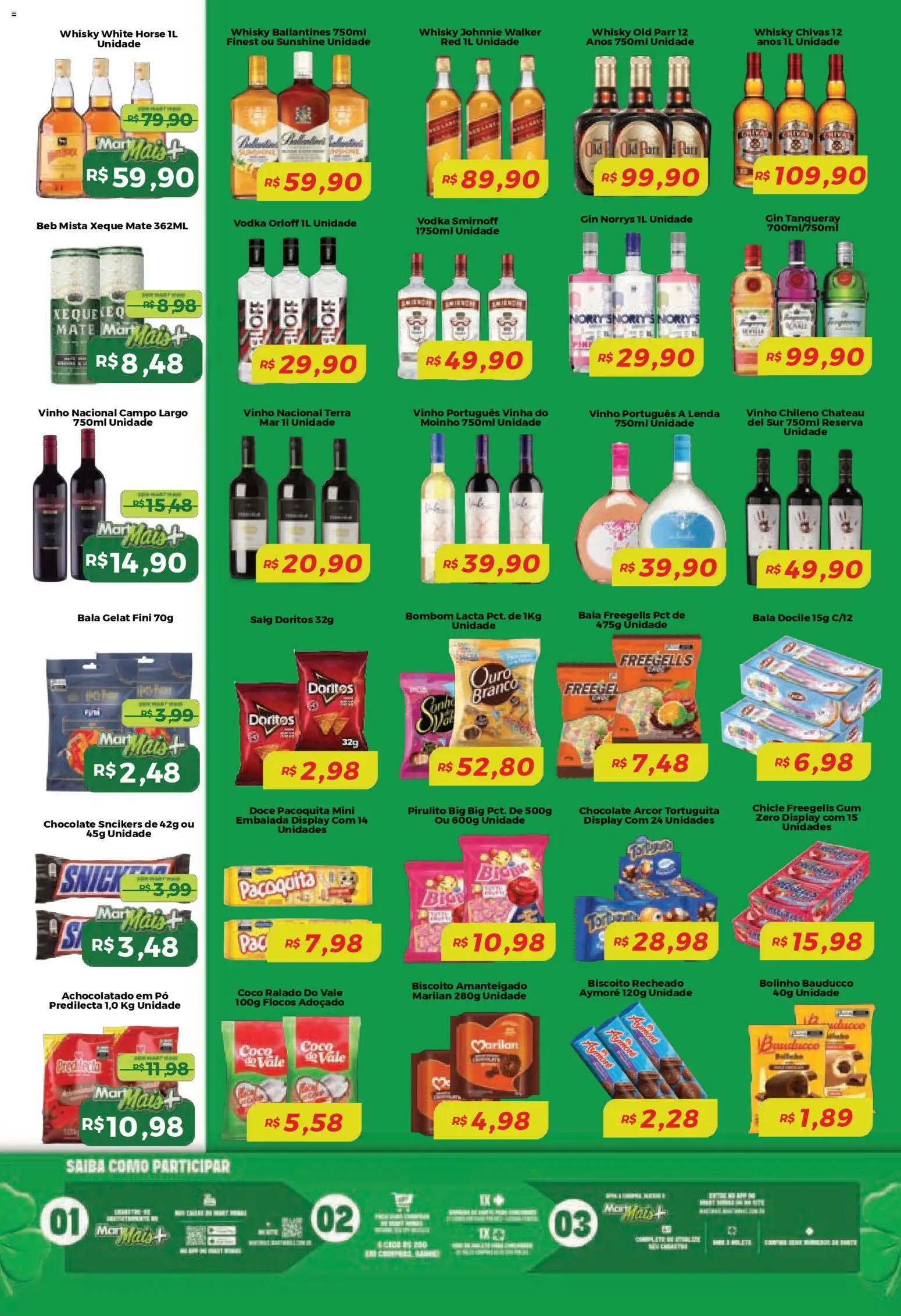 Mart Minas Folheto - válido de 08.01.2026 | Página: 3 | Produtos: Pó, Whisky, Vinho, Biscoito recheado
