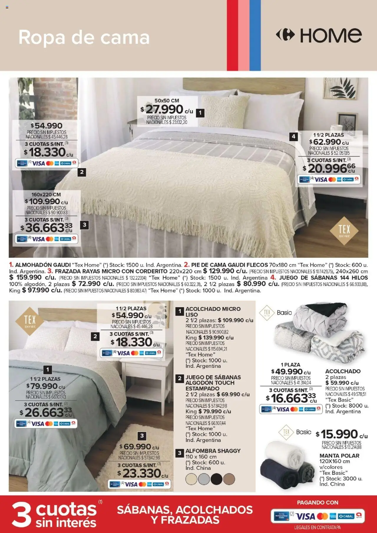Carrefour Deco Hogar │ válido desde el 13.05.2025 | Página: 19 | Productos: Almohadon, Cama, Alfombra, Ropa