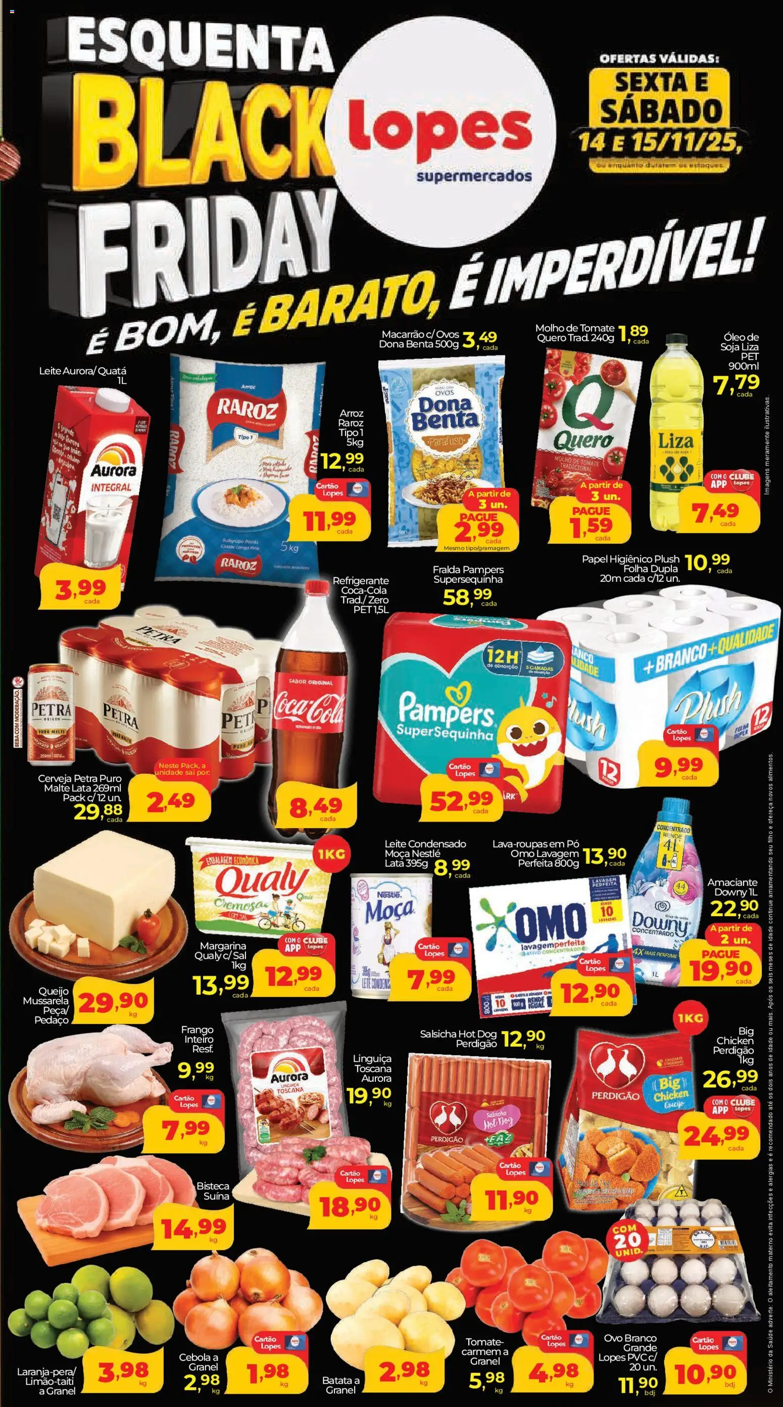 Lopes Supermercados Folheto - válido de 14.11.2025 | Página: 1 | Produtos: Queijo, Óleo, Leite condensado, Mussarela
