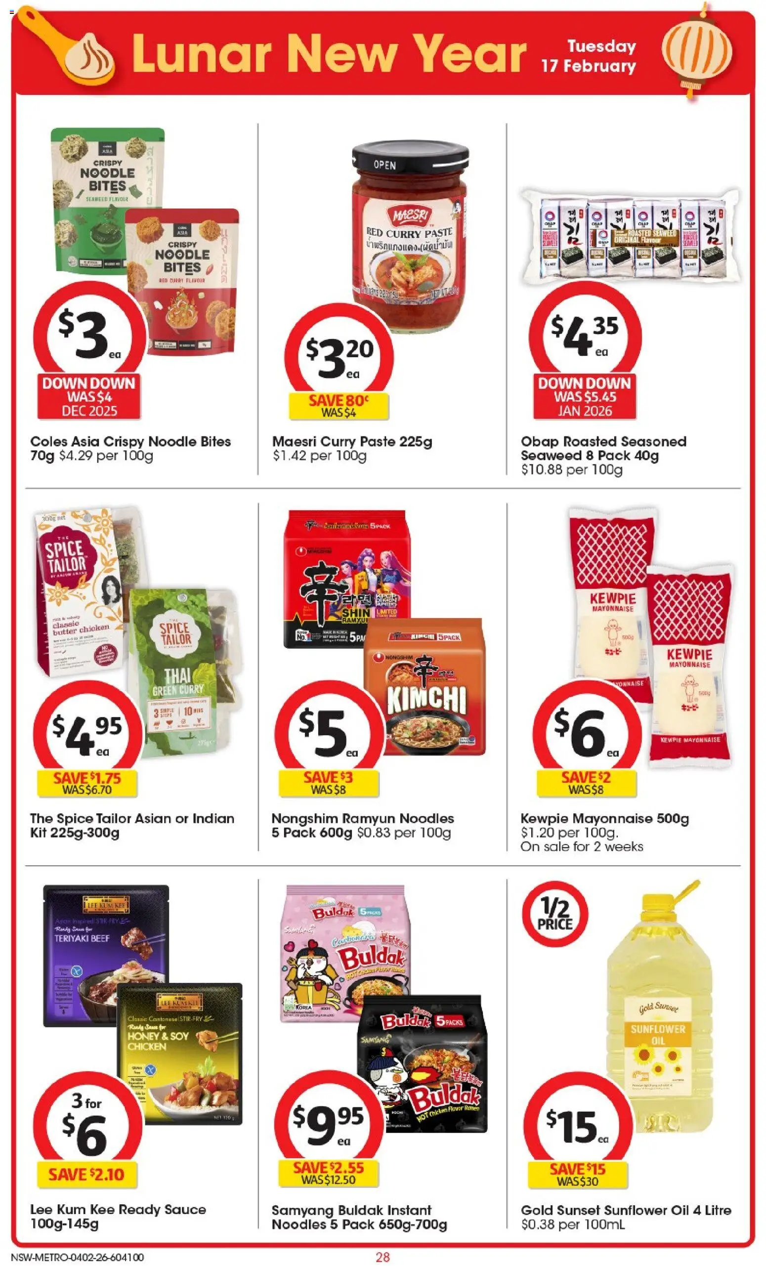 Coles catalogue - valid from 04.02.2026 | Page: 28 | Products: Curry, Chicken, Mayonnaise, Sauce