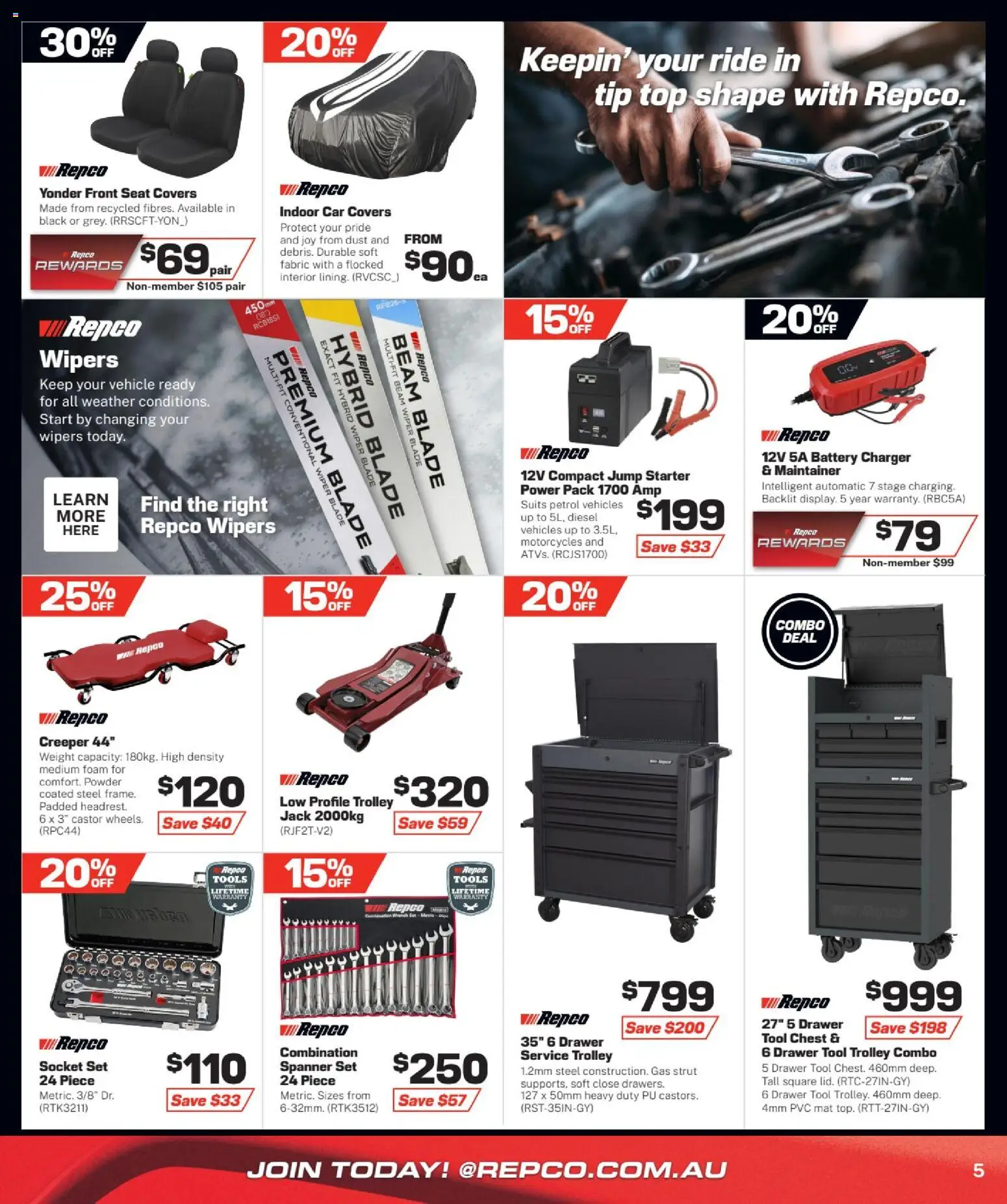 Repco catalogue - valid from 28.01.2026 | Page: 5 | Products: Socket, Battery, Powder, Weight