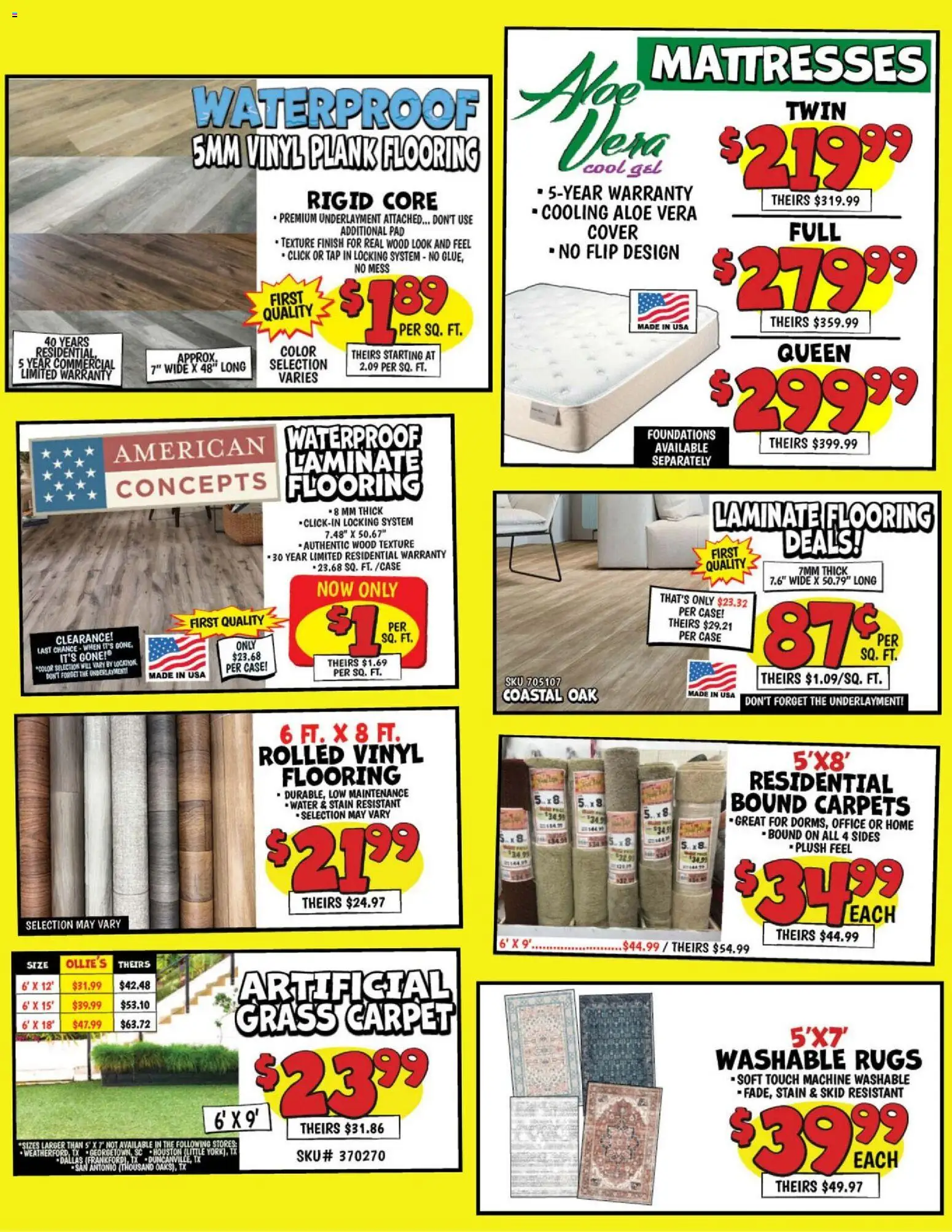 Ollie's Weekly Ad - valid from 21.02.2026 | Page: 2 | Products: Carpet, Aloe Vera, Water, Case