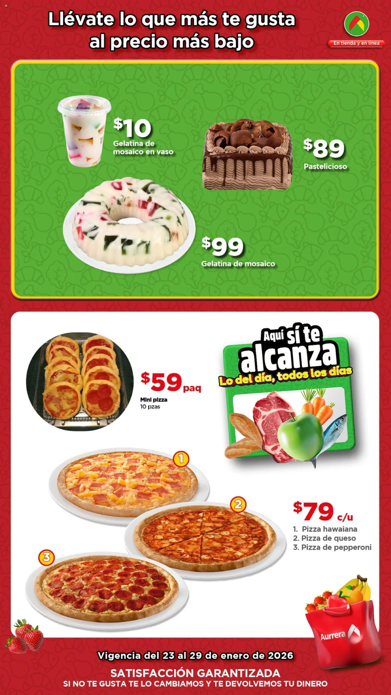 Nuevas ofertas de Bodega Aurrerá válidas en toda la República Mexicana desde el 23.01.2026. ¡Encuentra las mejores ofertas en Bodega Aurrerá folleto Ofertas! | Página: 3 | Productos: Gelatina, Queso, Pizza, Té