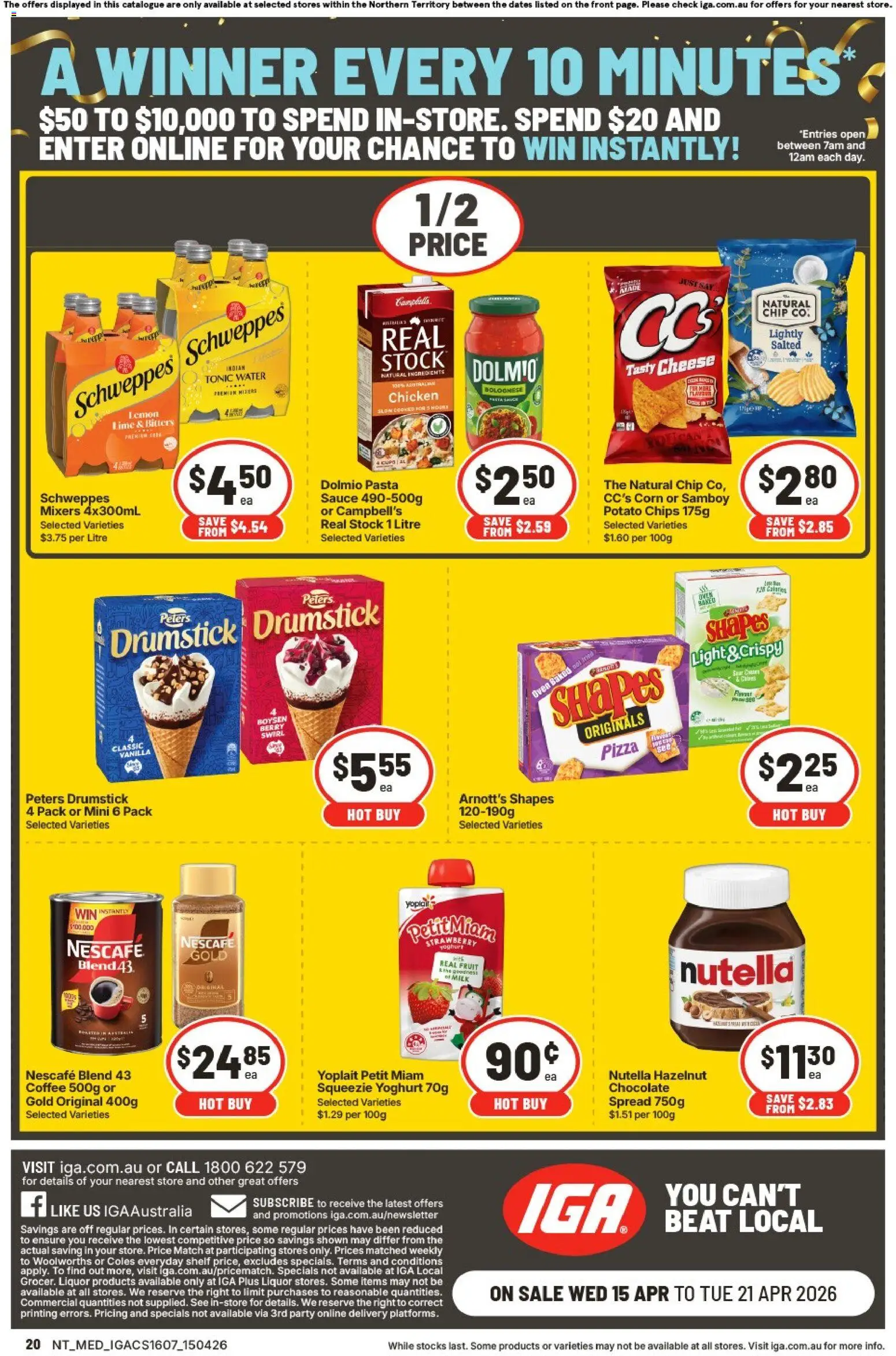 IGA catalogue - valid from 15.04.2026 | Page: 16 | Products: Shelf, Milk, Cheese, Water