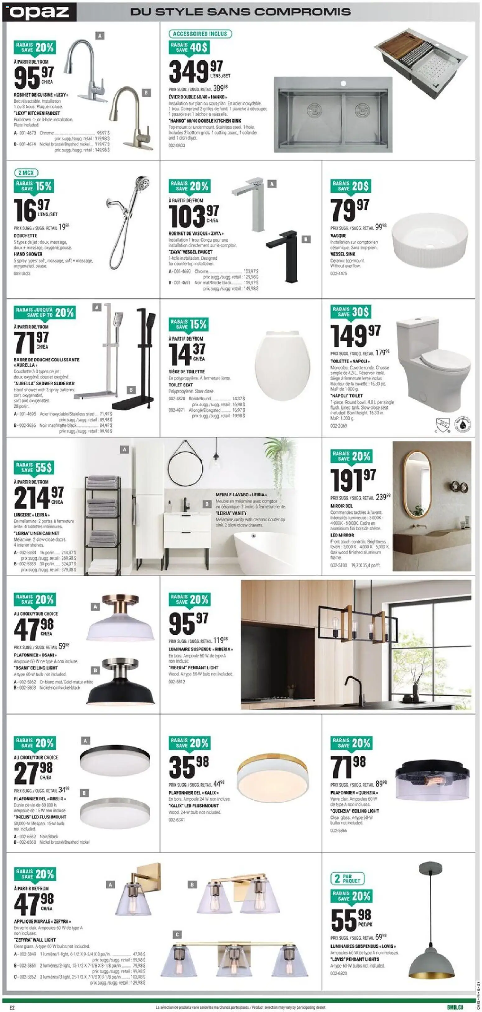 BMR weekly flyer / circulaire flyer valid from 19.03.2026 | Page: 5 | Products: Cabinet, Toilette, Shower, Mirror