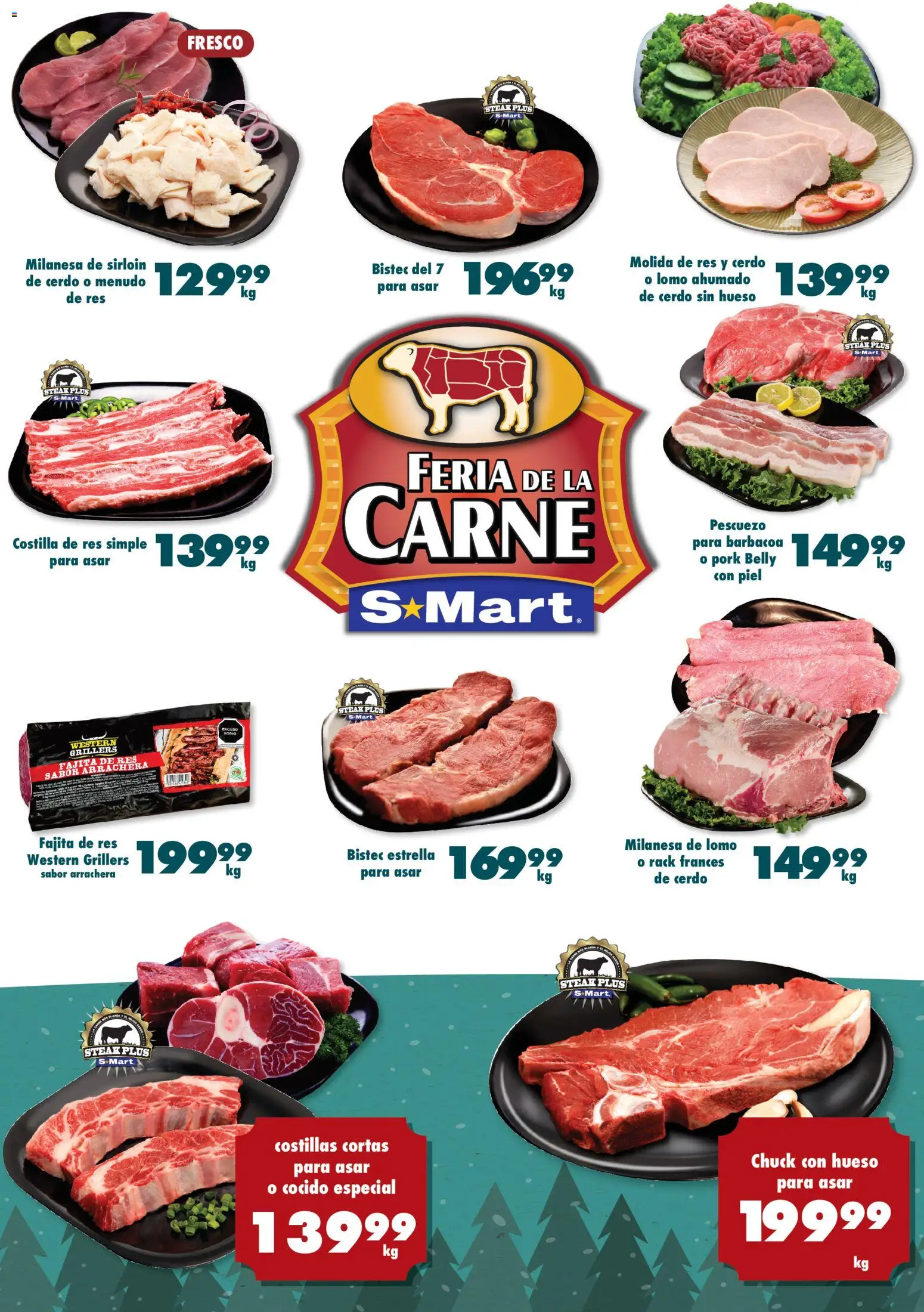 Nuevas ofertas de S-Mart válidas en toda la República Mexicana desde el 04.11.2025. ¡Encuentra las mejores ofertas en S-Mart folleto Ofertas de Feria Monterrey! | Página: 4 | Productos: Milanesa, Cerdo, Res, Short
