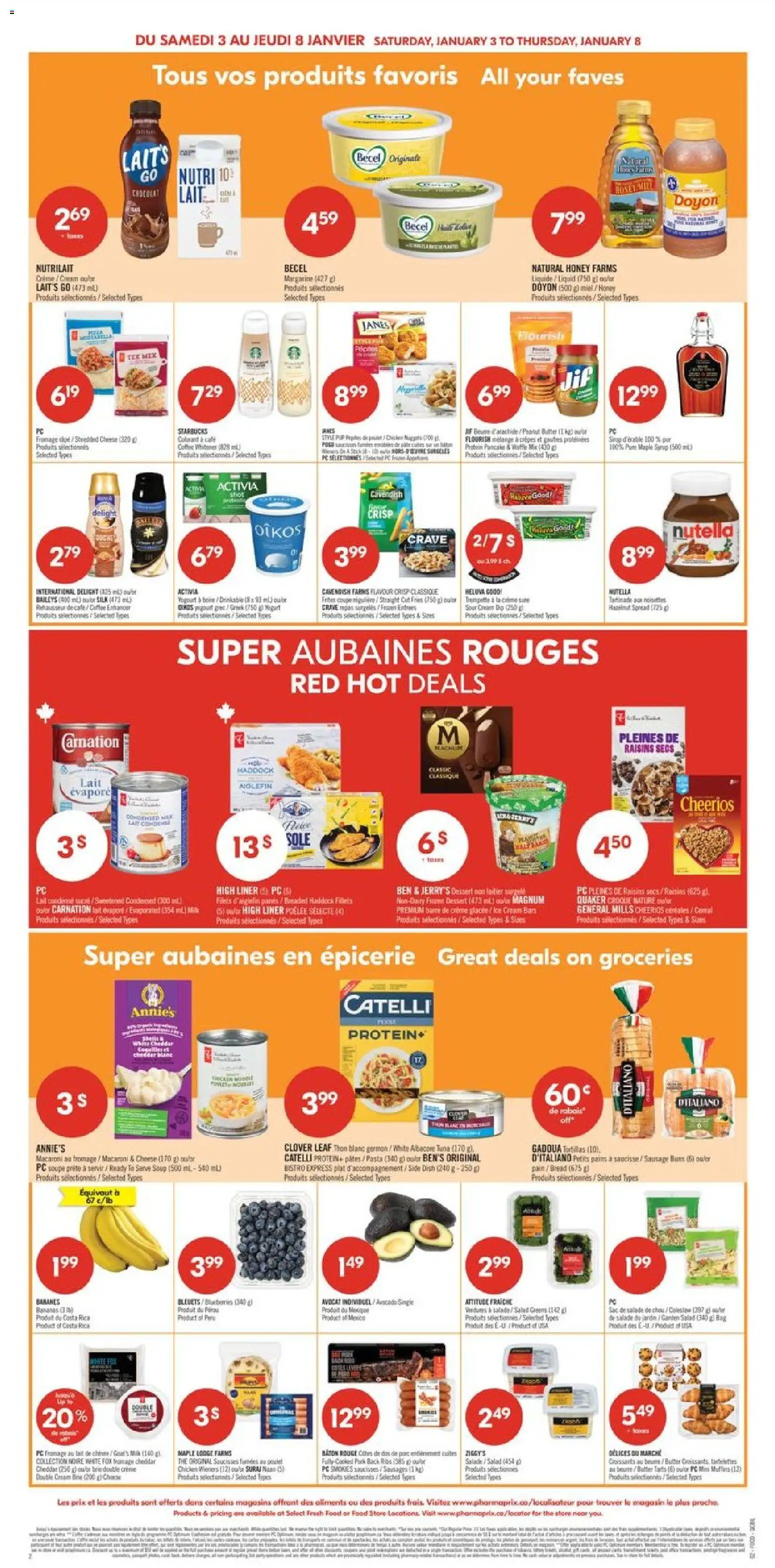 Pharmaprix flyer valid from 03.01.2026 | Page: 5 | Products: PC, Bag, Pork, Bananas